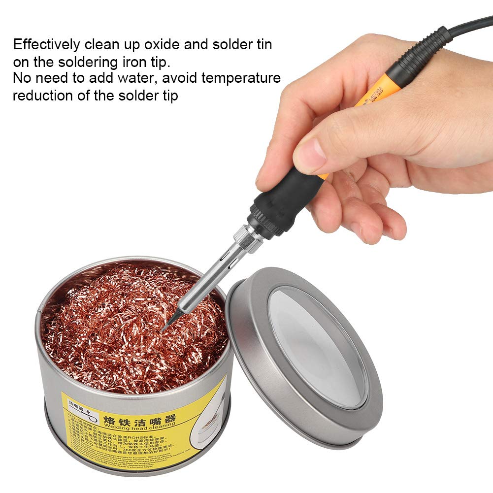 2Pcs Copper Tip Cleaner for Soldering Iron - Ball Type Solder Wire Cleaning Tool for Electronics Repair, DIY Projects & Jewelry Making