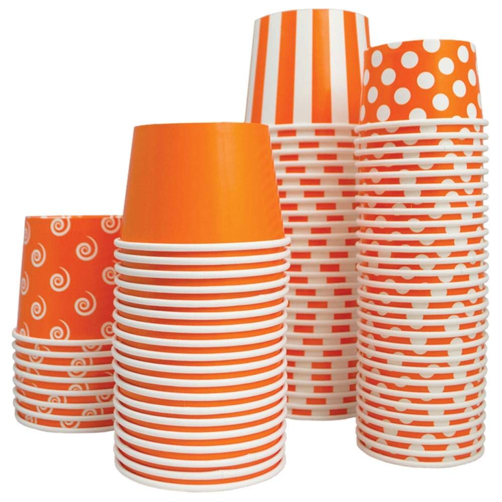 UNIQ 12 oz Disposable Ice Cream Paper Cups - 1000 Pcs Bulk Pack for Frozen Desserts, Yogurt, Gelato & Food Service - Eco-Friendly Orange Bowls & Containers - Perfect for Ice Cream Shops, Catering & Party Supplies
