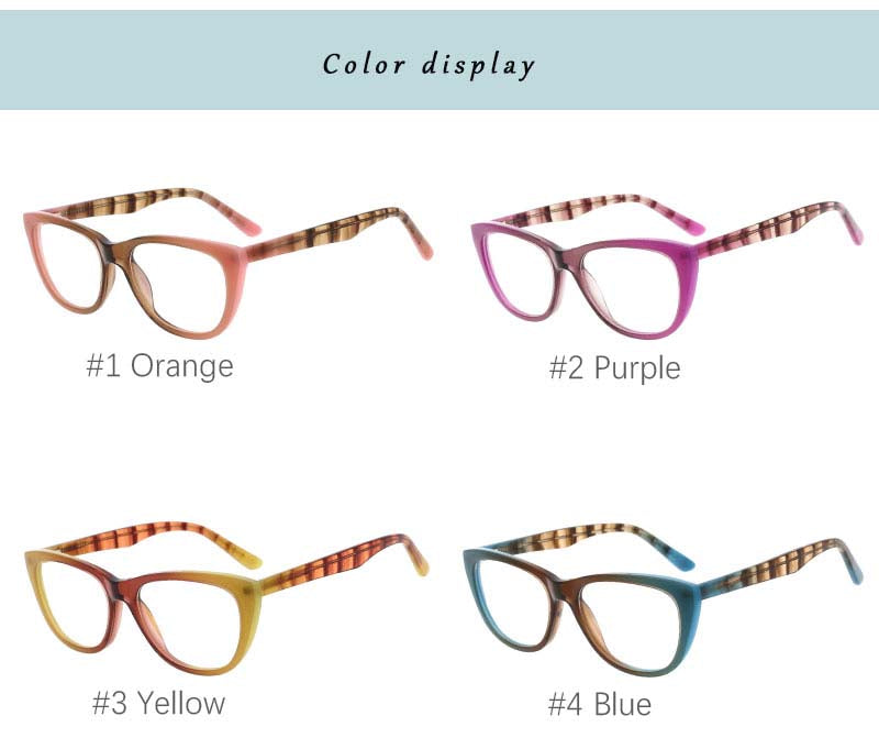 CCspace Unisex Full Rim Oval Cat Eye Acetate Frame Eyeglasses 53408 - Stylish Retro Glasses for Men & Women - Perfect for Reading, Fashion, and Daily Wear