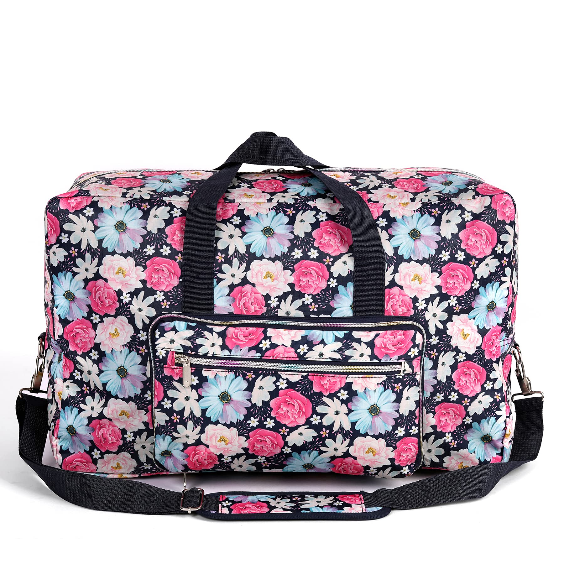 Foldable Large Travel Duffel Bag - Water-Resistant Carry-On Weekender Overnight Bag for Men & Women - Perfect for Gym, Camping, Beach & Weekend Getaways
