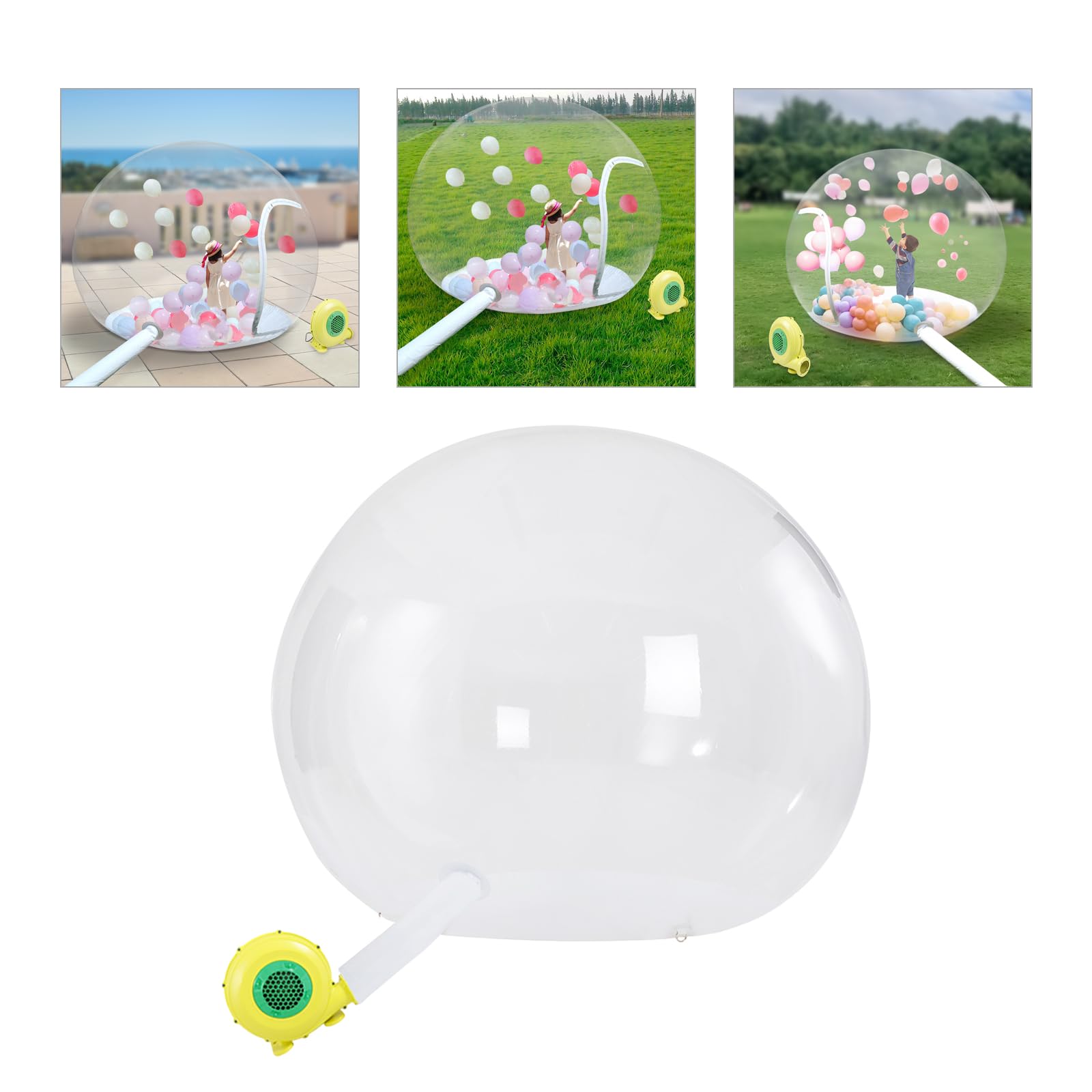 10FT Inflatable Bubble Tent - Clear Dome Camping Tent for Indoor/Outdoor Use with Quiet Air Blower - Perfect for Kids Camping, Family Parties & Stargazing (9.84x7.87x7.87ft) - Great for Backyards, Gardens, Beaches & Outdoor Events