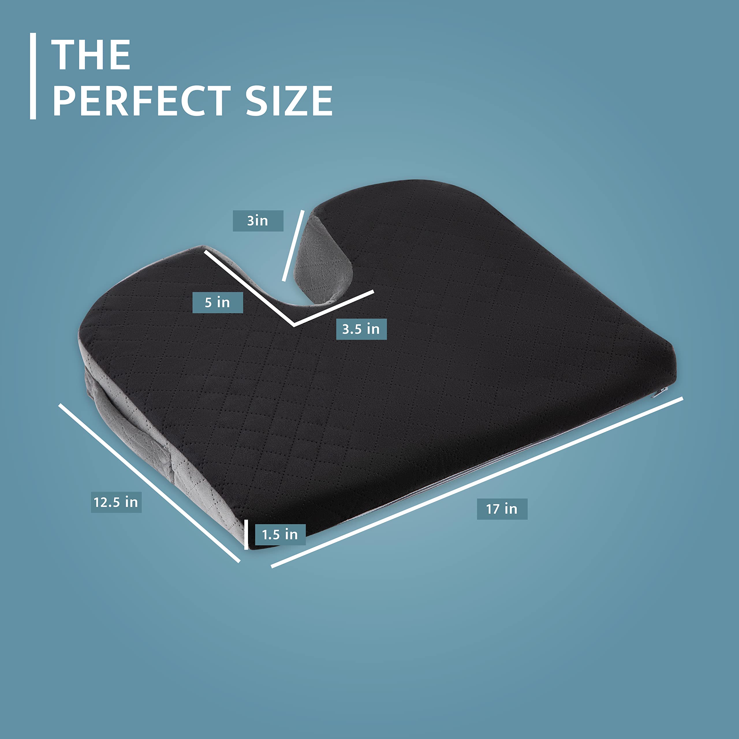 Kölbs Premium Car Seat Cushion for Truck Drivers - Orthopedic Wedge Cushion with Coccyx Cutout for Tailbone Pain Relief - Stylish Jacquard Cover - Perfect for Long Drives, Office Chairs & Back Pain Relief