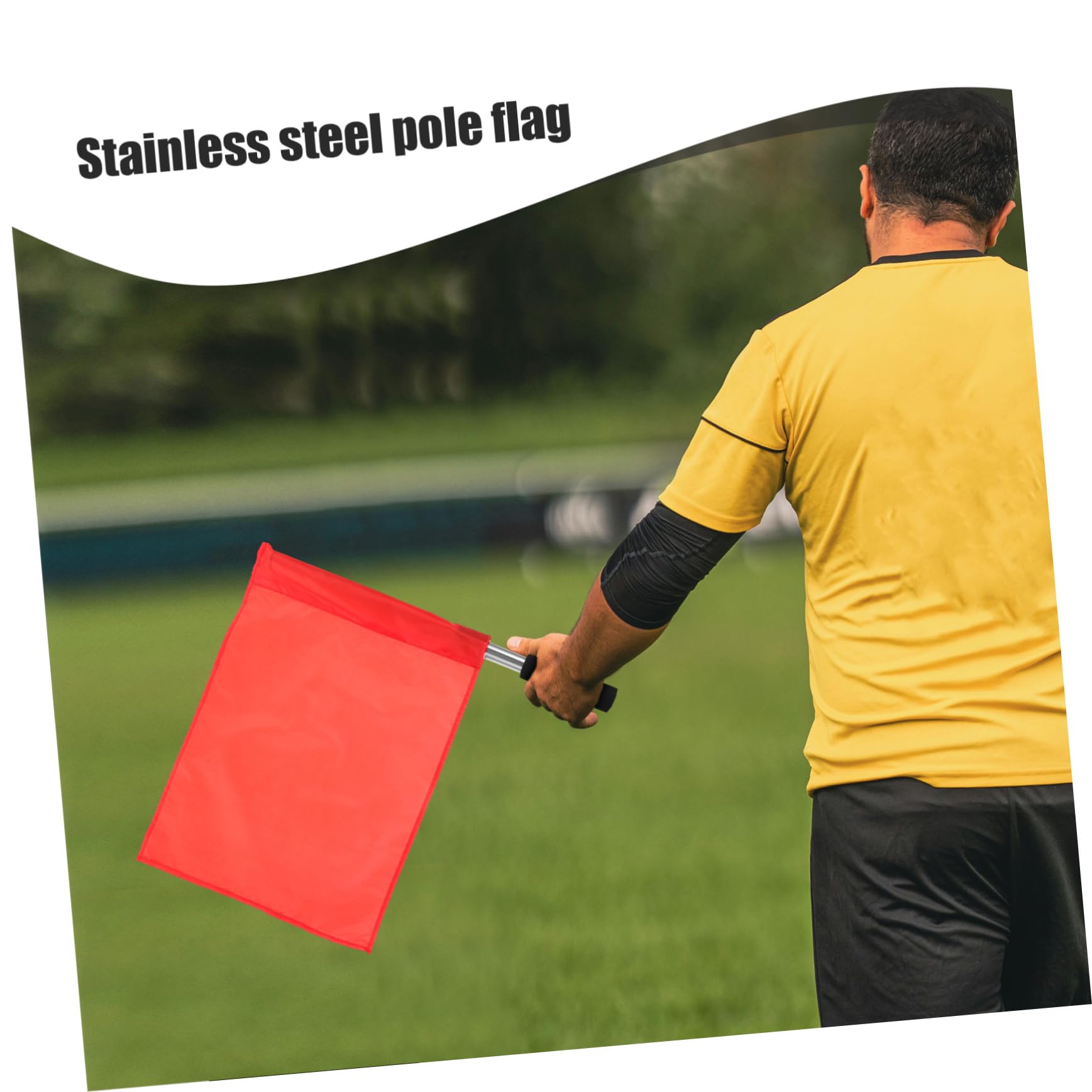 Veemoon 4 Pack Red Safety Flags - Referee Handheld Flags for Soccer, Racing, Track & Field - High Visibility Warning Flags for Sports, Traffic Control & Emergency Signaling