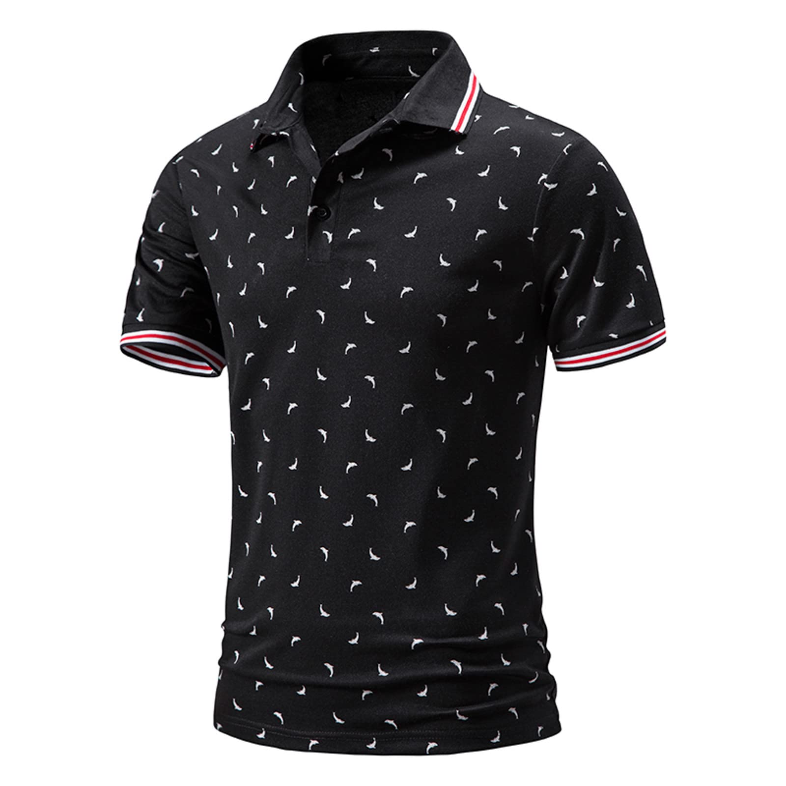 Men's Moisture-Wicking Golf Polo Shirts - Short Sleeve Button Down Performance Golf Tees for Men - Breathable & Quick-Dry - Perfect for Golf, Tennis & Casual Wear