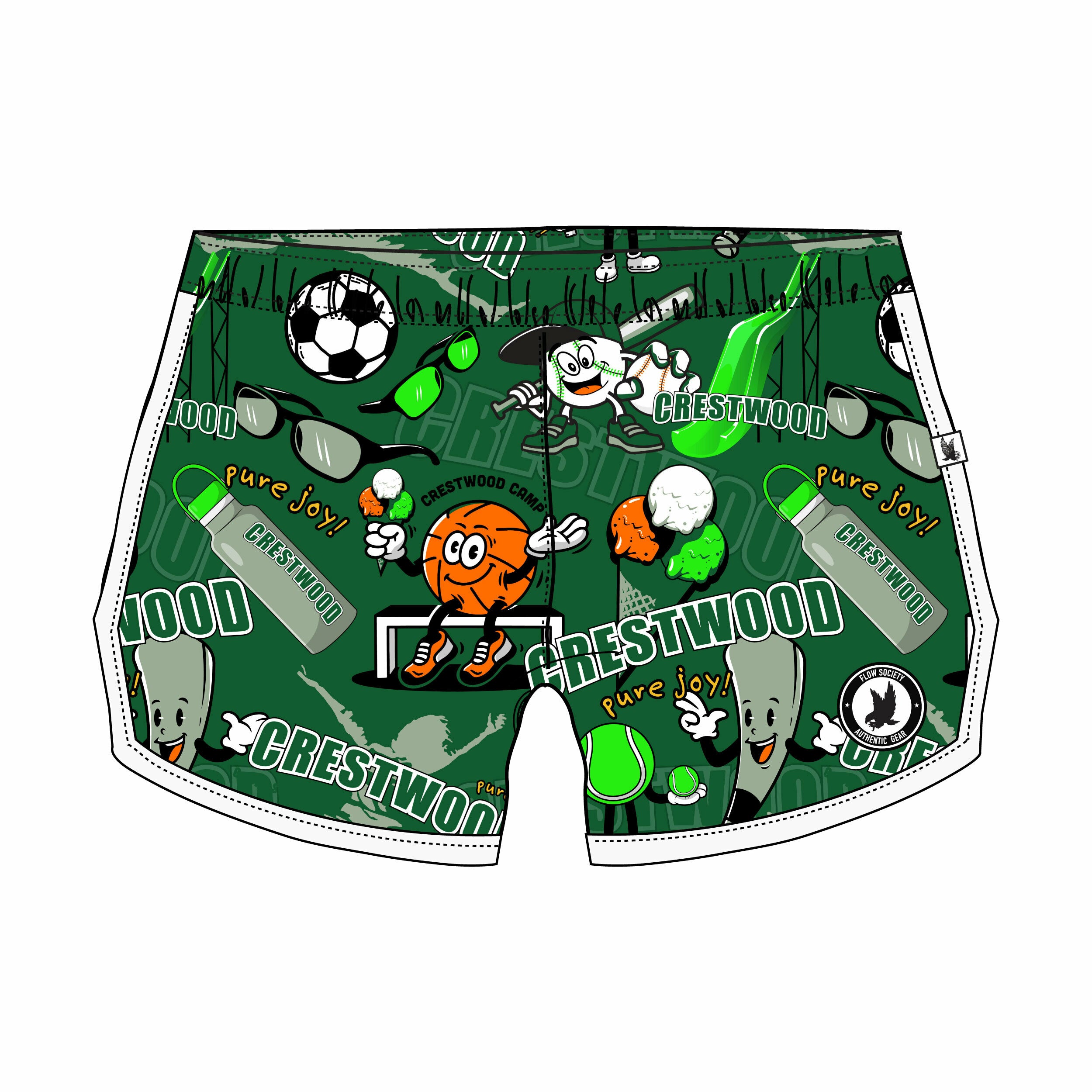 Girls & Womens Crestwood Camp Shorts - Comfortable Cotton Casual Shorts for Summer Outdoor Activities, Hiking, and Camping