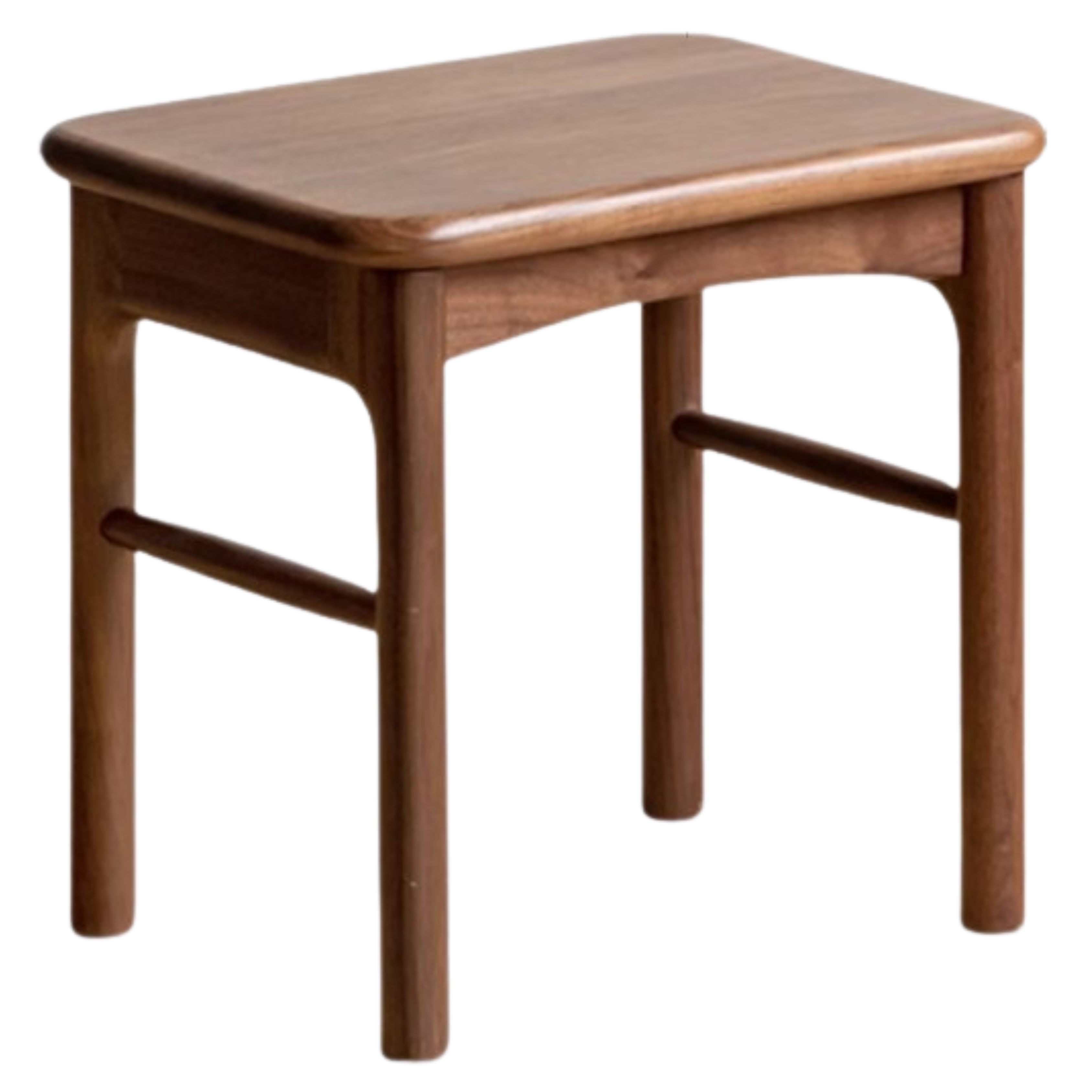 17.7x12.9x16.5 inch / 45x33x42 cm / Walnut color / Solid wood seat tea stool