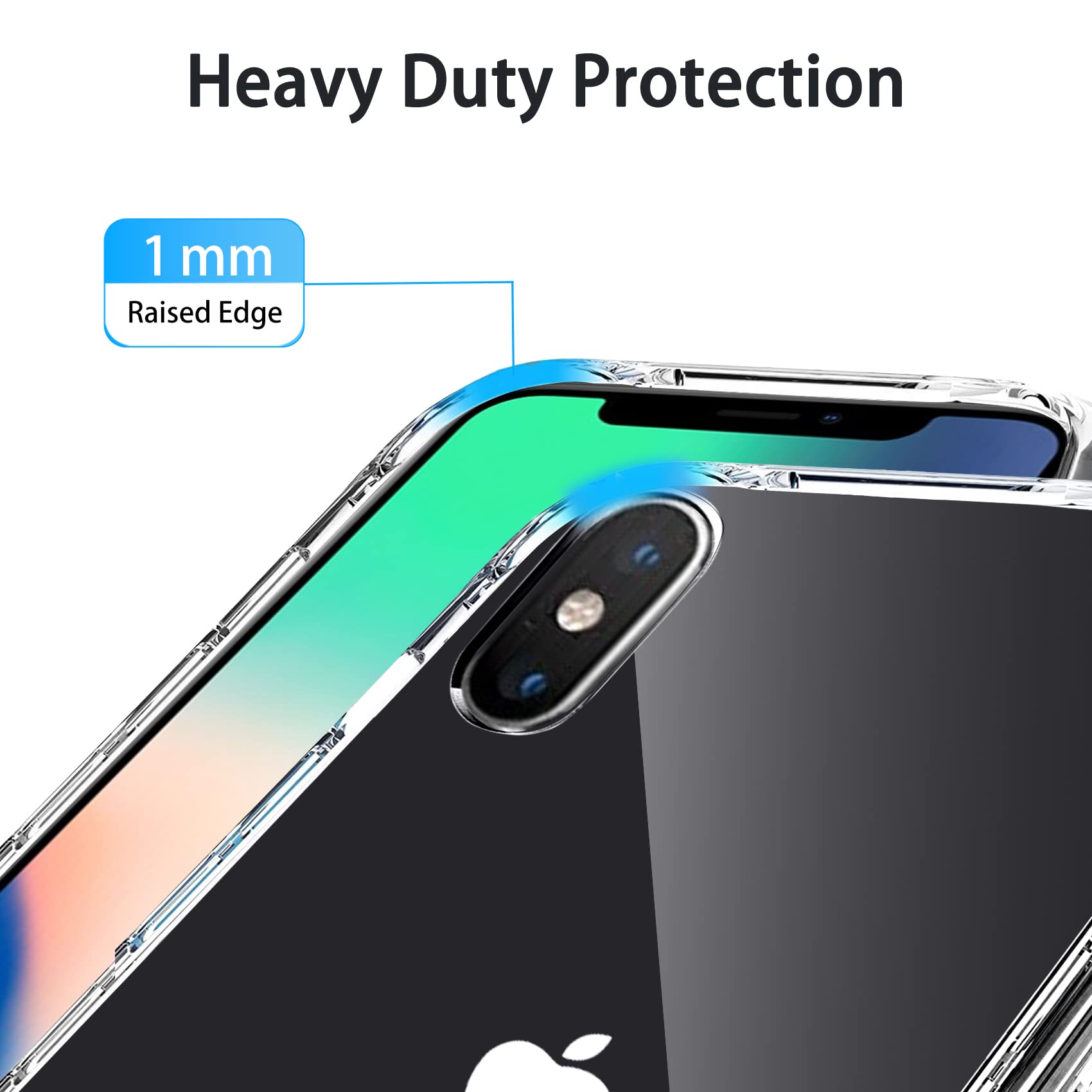 iPhone X/XS Clear Shockproof Phone Case - Slim Anti-Scratch Hard PC Back Protective Cover | Compatible with iPhone X & XS | Perfect for Everyday Protection & Drop Prevention