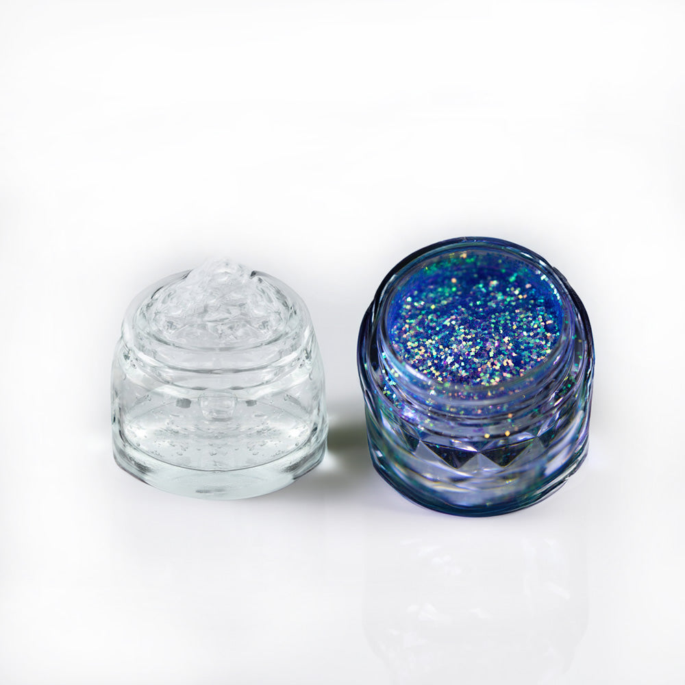 Karla Cosmetics Fix Potion Eye Primer Mini & Mermaid Fin Glitter Pot Bundle - Long-Lasting Eyeshadow Base & Shimmer Glitter Set for Makeup Artists & Party Looks