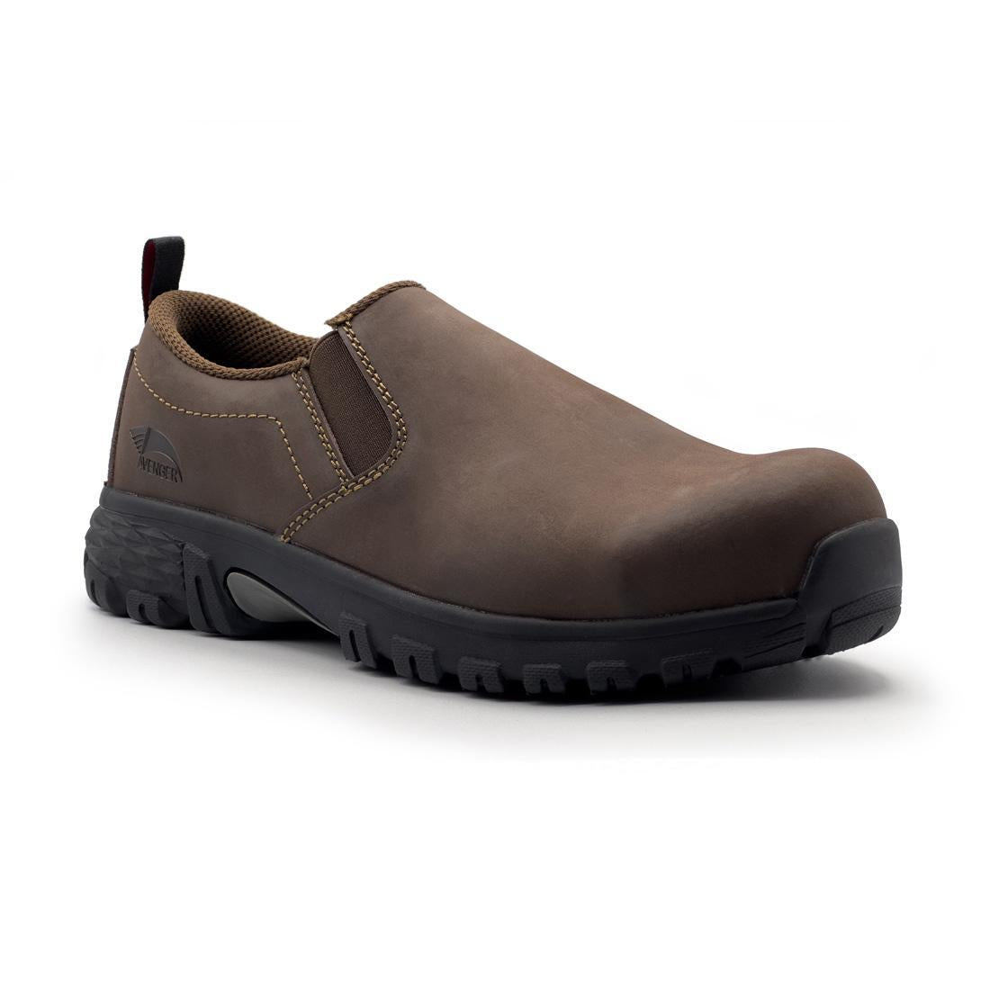 SD10 Composite Toe Work Shoes for Men - Lightweight Safety Boots for Construction & Industrial Use - Brown