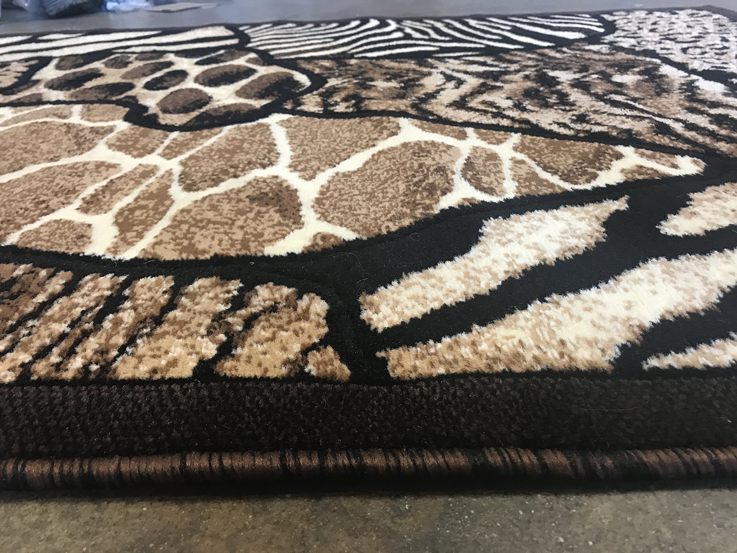 Premium Animal Print Area Rug - Leopard & Tiger Design 8x10 Feet Soft Black Faux Fur Rug for Living Room, Bedroom Decor - Pet-Friendly & Easy to Clean
