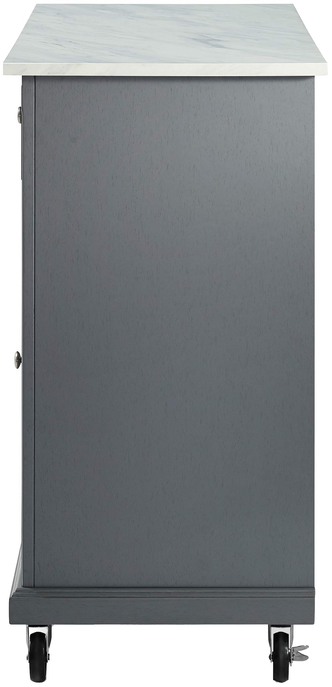 Crosley Avery Rolling Storage Cart - Kitchen Island with Shelves, Microwave Stand & Coffee Bar Organizer - Gray - Perfect for Small Spaces, Apartment Living & Mobile Kitchen Storage