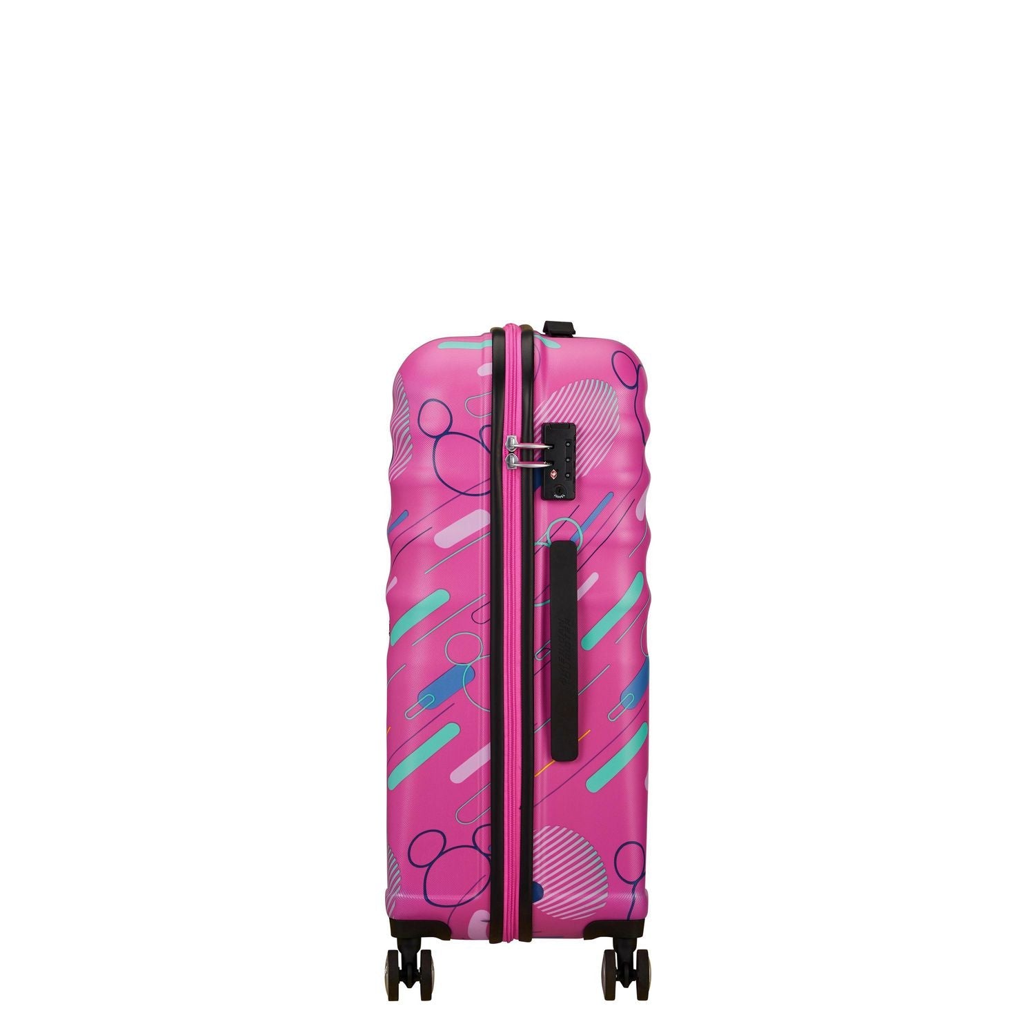 American Tourister Disney Wavebreaker Spinner Large Luggage - Minnie Future Pop Design | Durable Suitcase for Travel, Vacation & Business Trips | Perfect for Airplane Carry-On & Checked Baggage