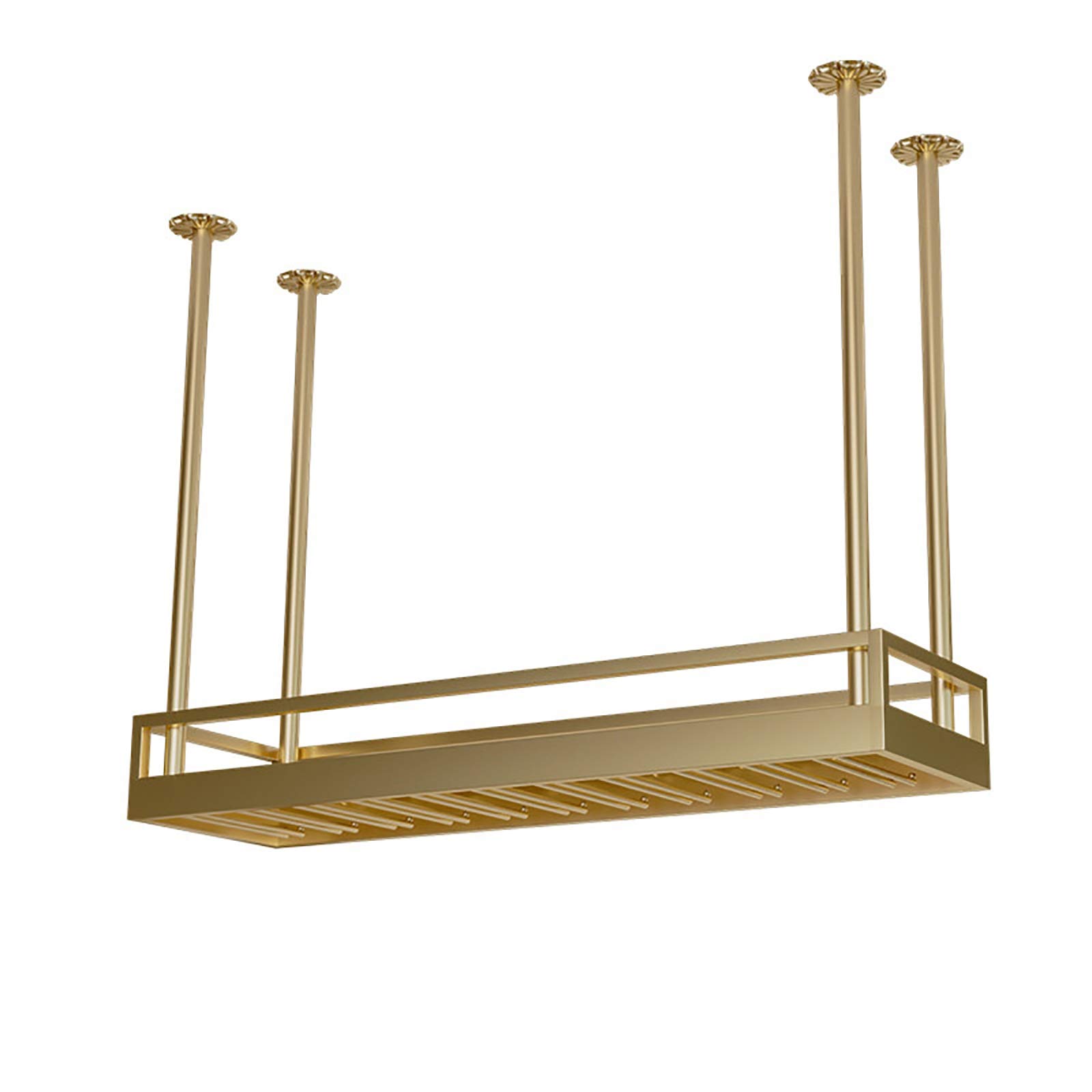 Vintage Industrial Floating Bar Shelf - Ceiling Mounted Wine Bottle Holder & Champagne Glass Rack - 60cm Rustic Kitchen Shelf for Restaurant, Bar & Home Decor - Perfect for Wine Storage & Entertaining Spaces