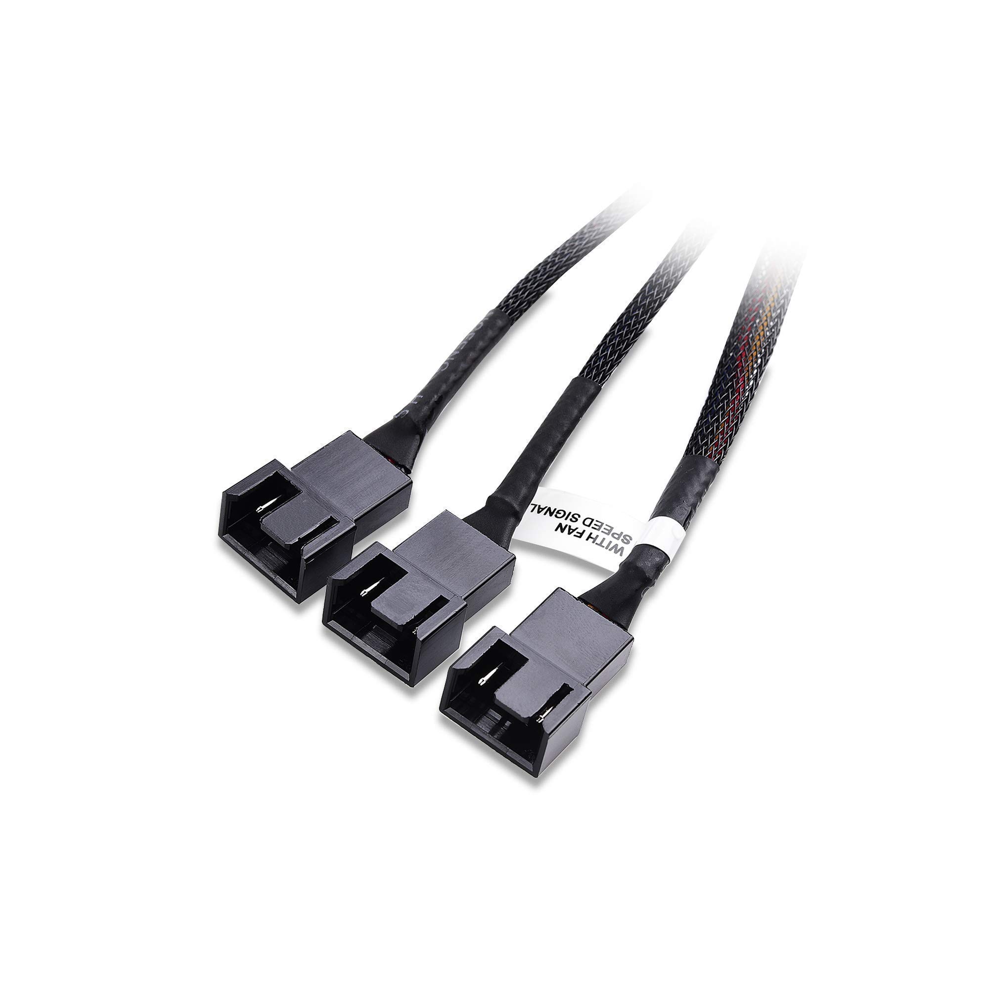 Cable Matters 2-Pack 3-Way 4-Pin PWM Fan Splitter Cable 12 Inch & 4-Pin PWM Fan Extension Cable - for PC Cooling, Case Fans, CPU Coolers, and Gaming Rigs