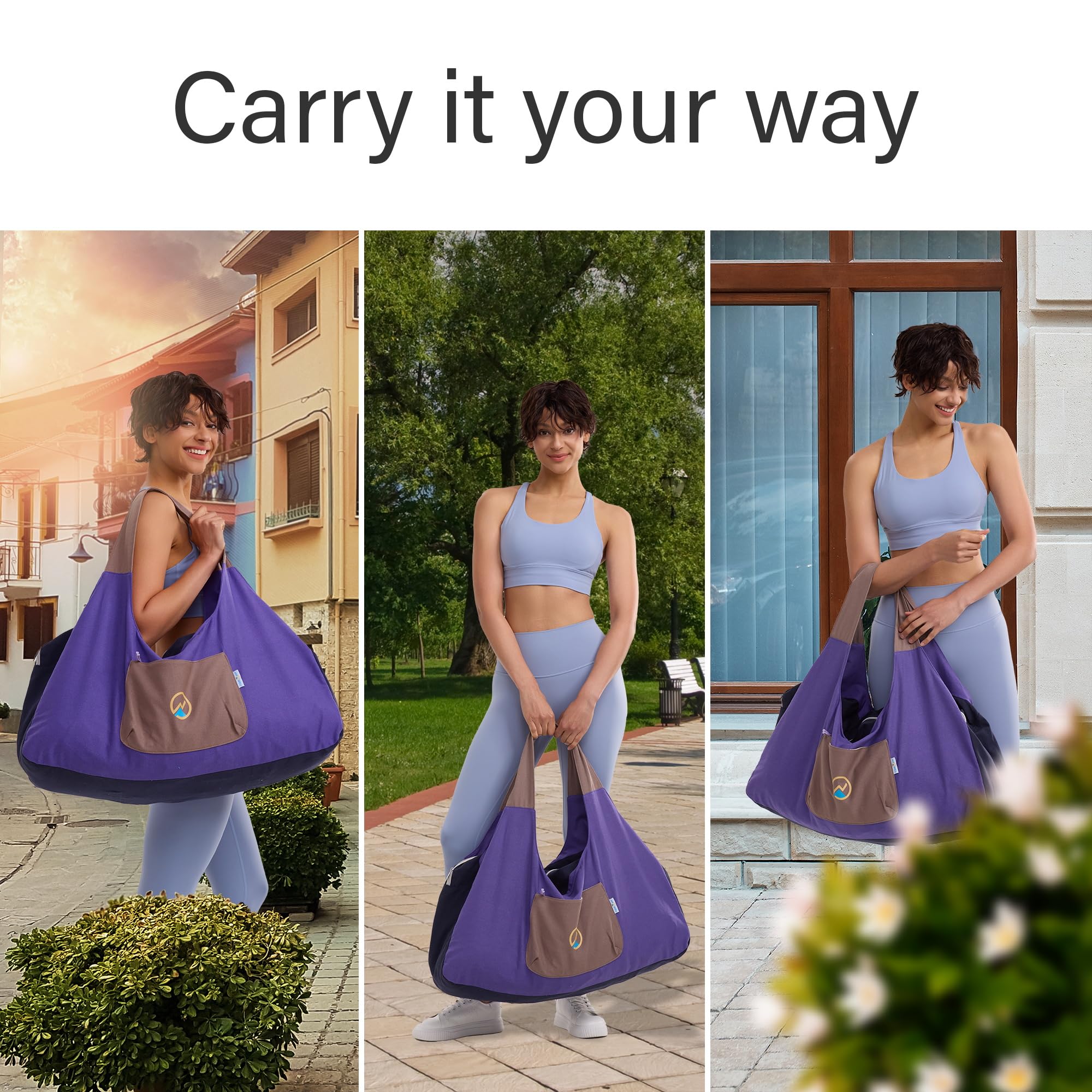 JoYnWell Large Yoga Mat Bag Carrier for Men & Women - Stylish Tote with 4 Pockets | Durable Yoga Mat Bag Fits All Accessories | Lightweight & Easy to Carry (30 Inch) - Perfect for Yoga Class, Gym, Travel & Outdoor Activities