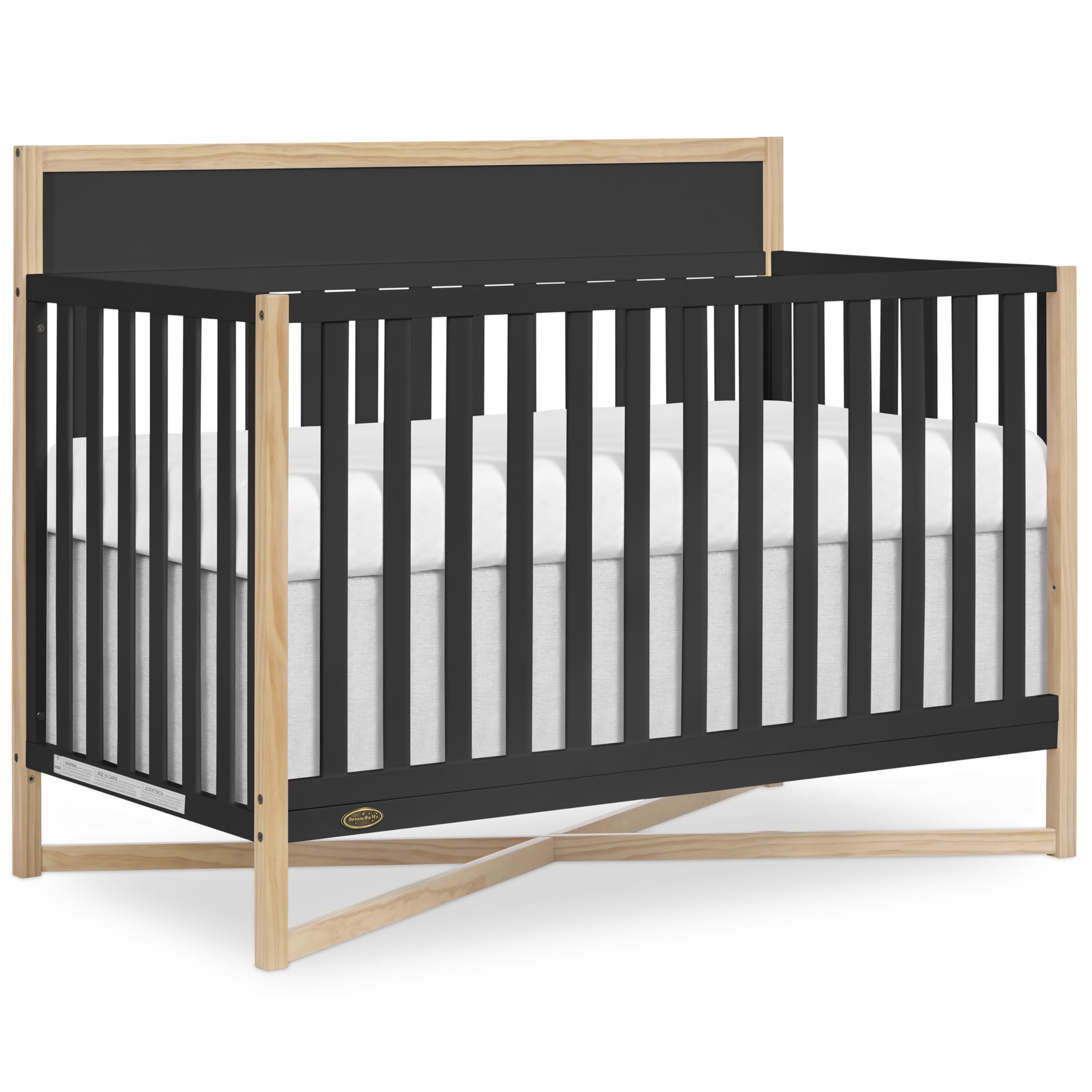 Dream On Me Owen 5-in-1 Convertible Crib - Matte Black | Greenguard Gold & JPMA Certified | Converts to Toddler Bed, Day Bed, Kids Sofa & Full Size Bed | Safe Nursery Furniture for Baby & Toddler Rooms
