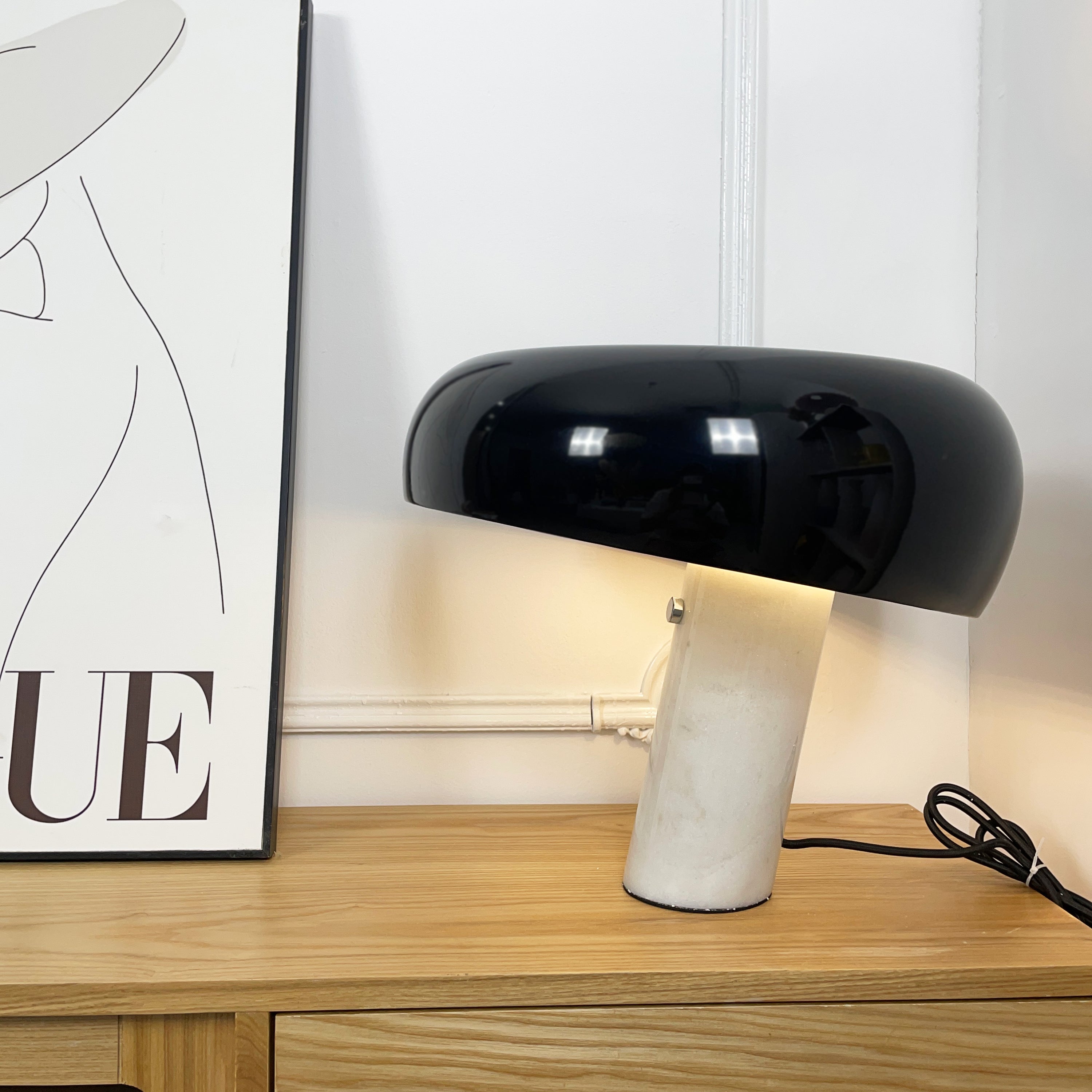 Modern Nucleus Marble Table Lamp - Elegant Home & Office Decor for Bedroom, Living Room, Study - Dimmable LED Light with USB Port