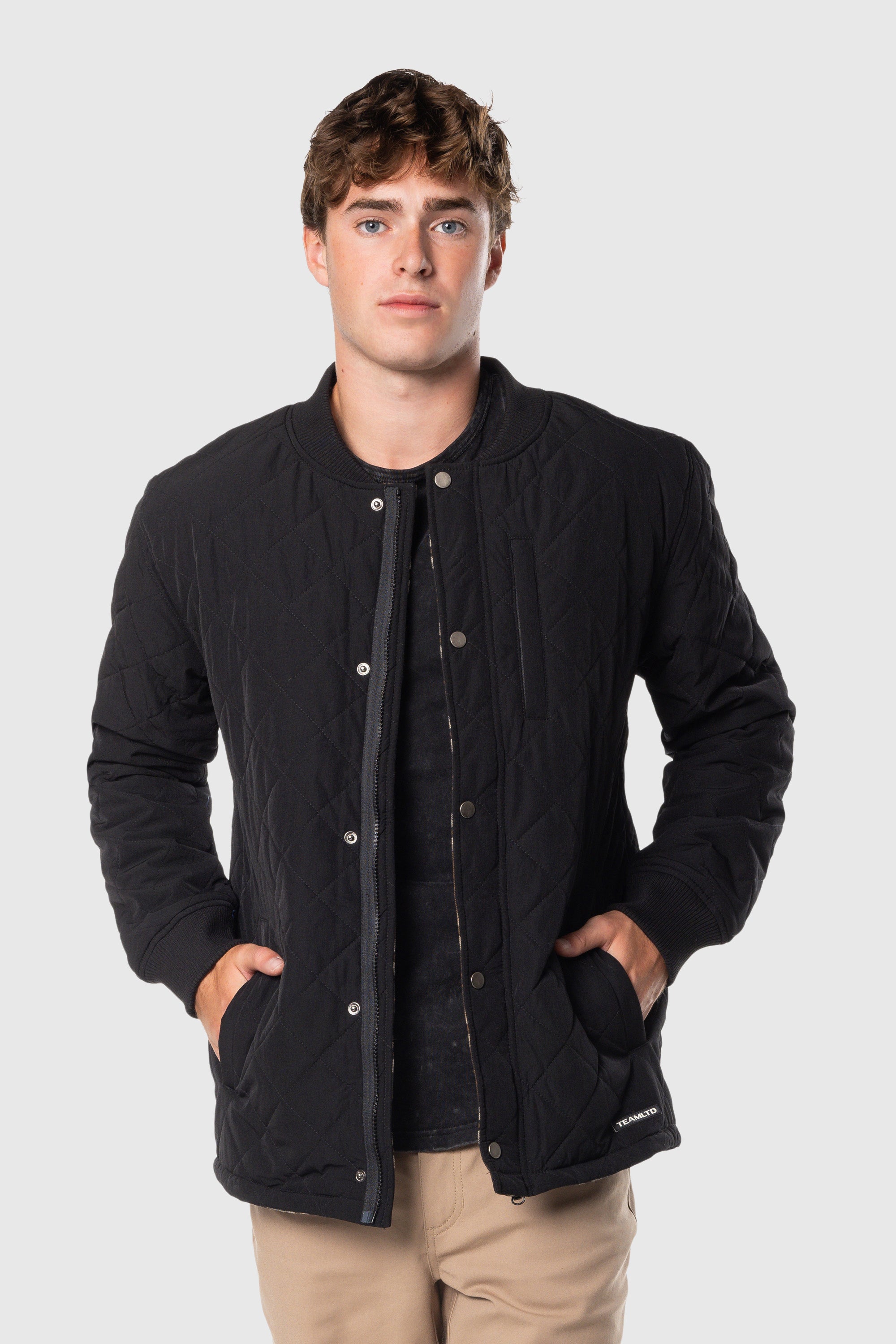 Quilted Bomber Jacket for Men - Stylish Black Puffer Coat with Warm Quilted Design | Perfect for Winter, Fall & Outdoor Activities