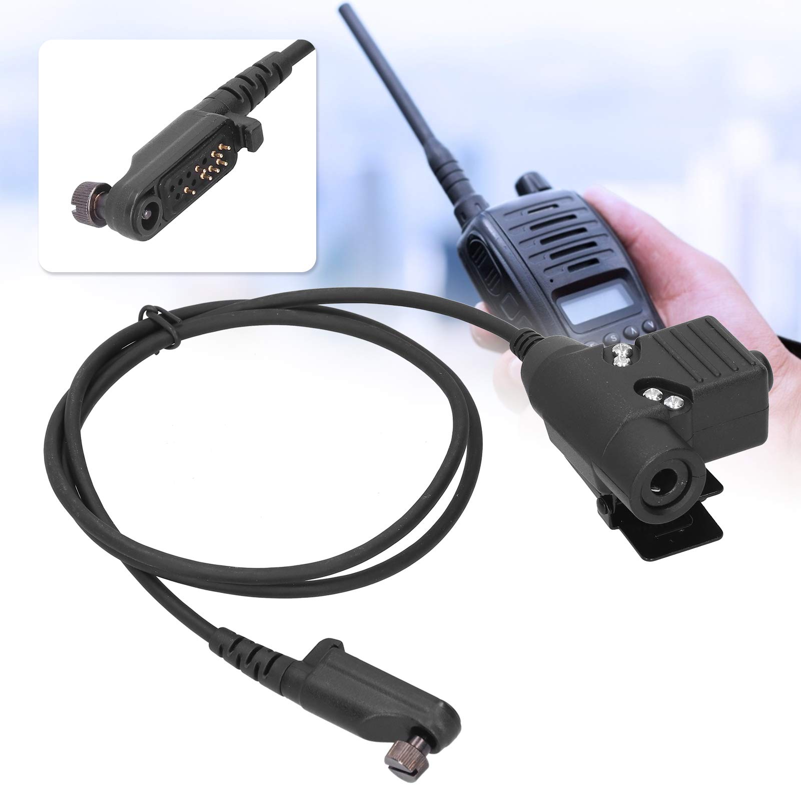 U94 PTT Tactical Adapter - Push to Talk Connector with 3.3ft Cable for Hytera PD680/660/600 X1P Walkie Talkie Headset - Perfect for Military, Security, and Outdoor Communication