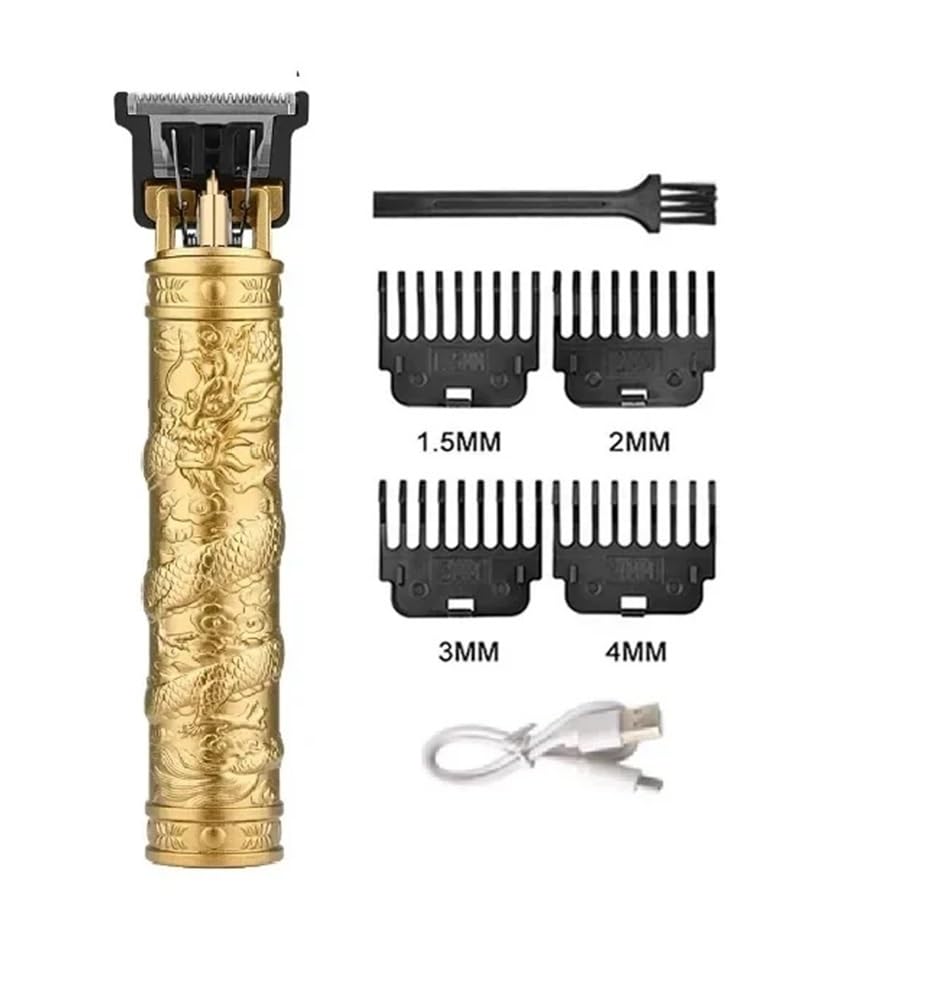 2024 Professional Cordless Hair Clipper Trimmer for Men - USB Rechargeable Barber Trimming Machine with Precision Blades (GoldDragonB) - Perfect for Home Haircuts, Beard Grooming & Salon Styling