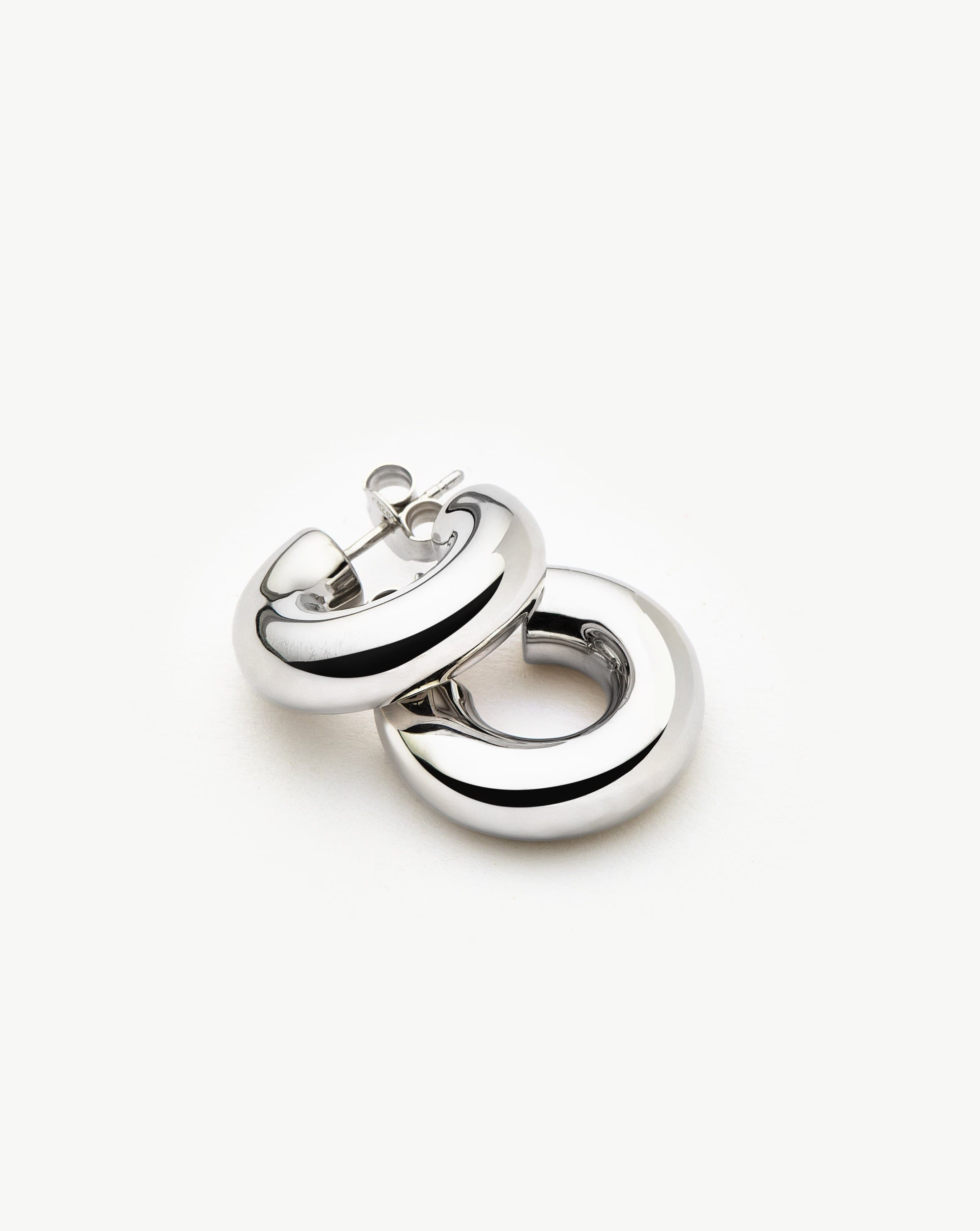 Chubby Small Hoop Earrings for Women - 925 Sterling Silver Minimalist Dainty Everyday Jewelry - Perfect for Work, Date Night & Casual Outfits