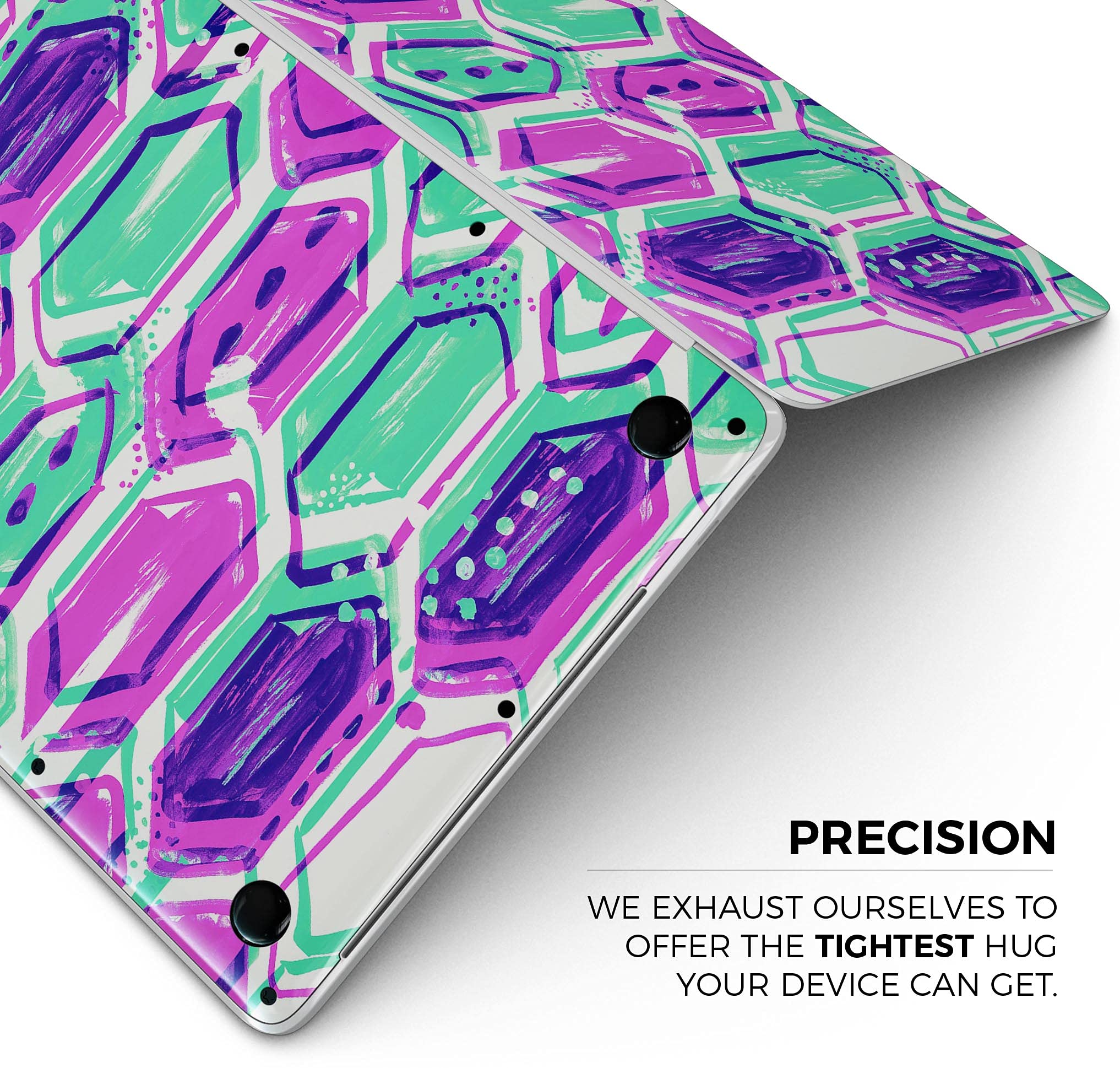 Neon Blurry Hexagons Full-Body Protective Skin Wrap for MacBook Pro 16
