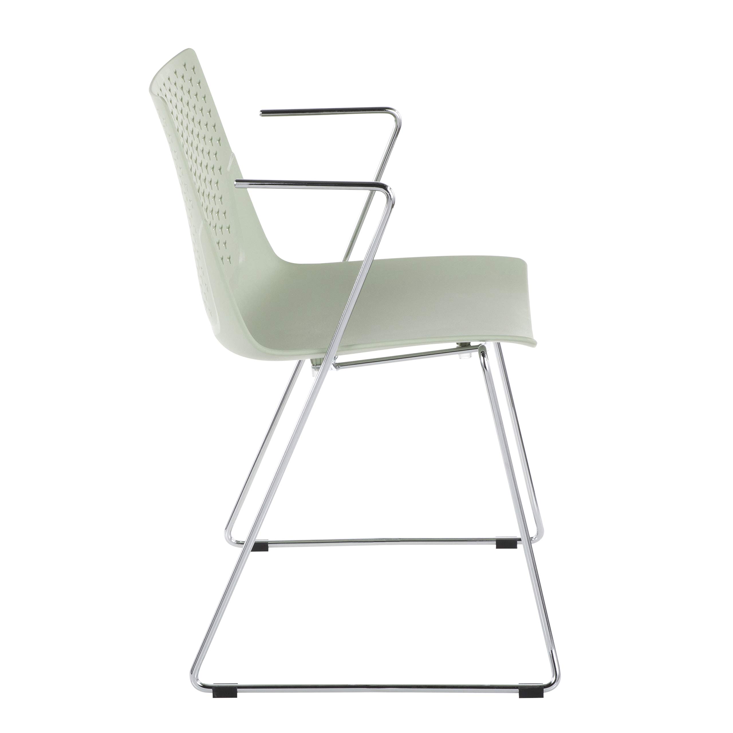 LumiSource Matcha Green Upholstered Dining Chairs Set of 2 - Modern Contemporary Kitchen Chairs for Dining Table - Perfect for Small Spaces, Breakfast Nooks & Apartment Dining Areas