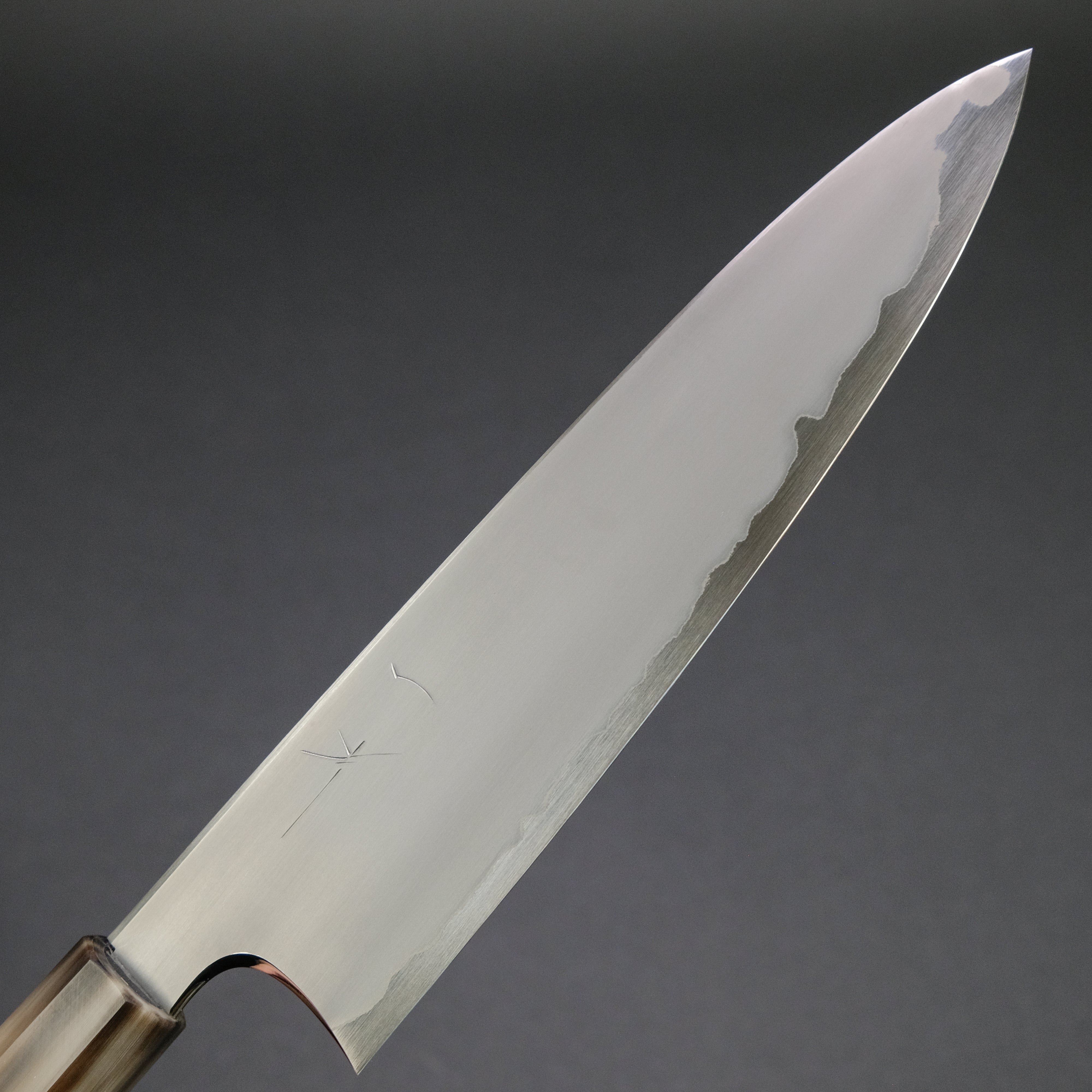 Hitohira Togashi White #1 Stainless Clad Kasumi Gyuto 210mm Japanese Chef Knife with Ebony Handle - Professional Kitchen Tool for Sushi, Meat Cutting & Precision Cooking
