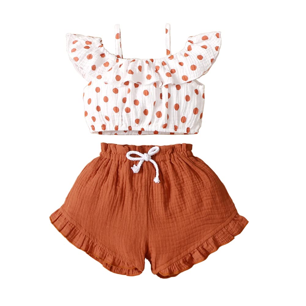 Baby Girls 2-Piece Sling Polka Dot Outfit Set - Cute Summer Clothes for Toddlers | Perfect for Beach, Playdates & Family Photos