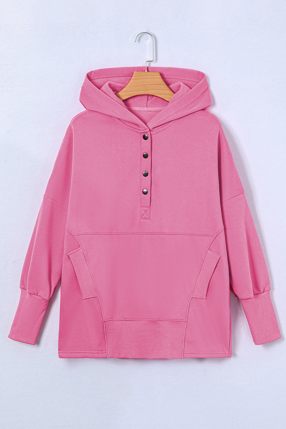 Quarter Snap Dropped Shoulder Hoodie for Men & Women | Trendy Oversized Pullover Sweatshirt | Casual Streetwear Fashion | Perfect for Gym, Lounge & Everyday Wear