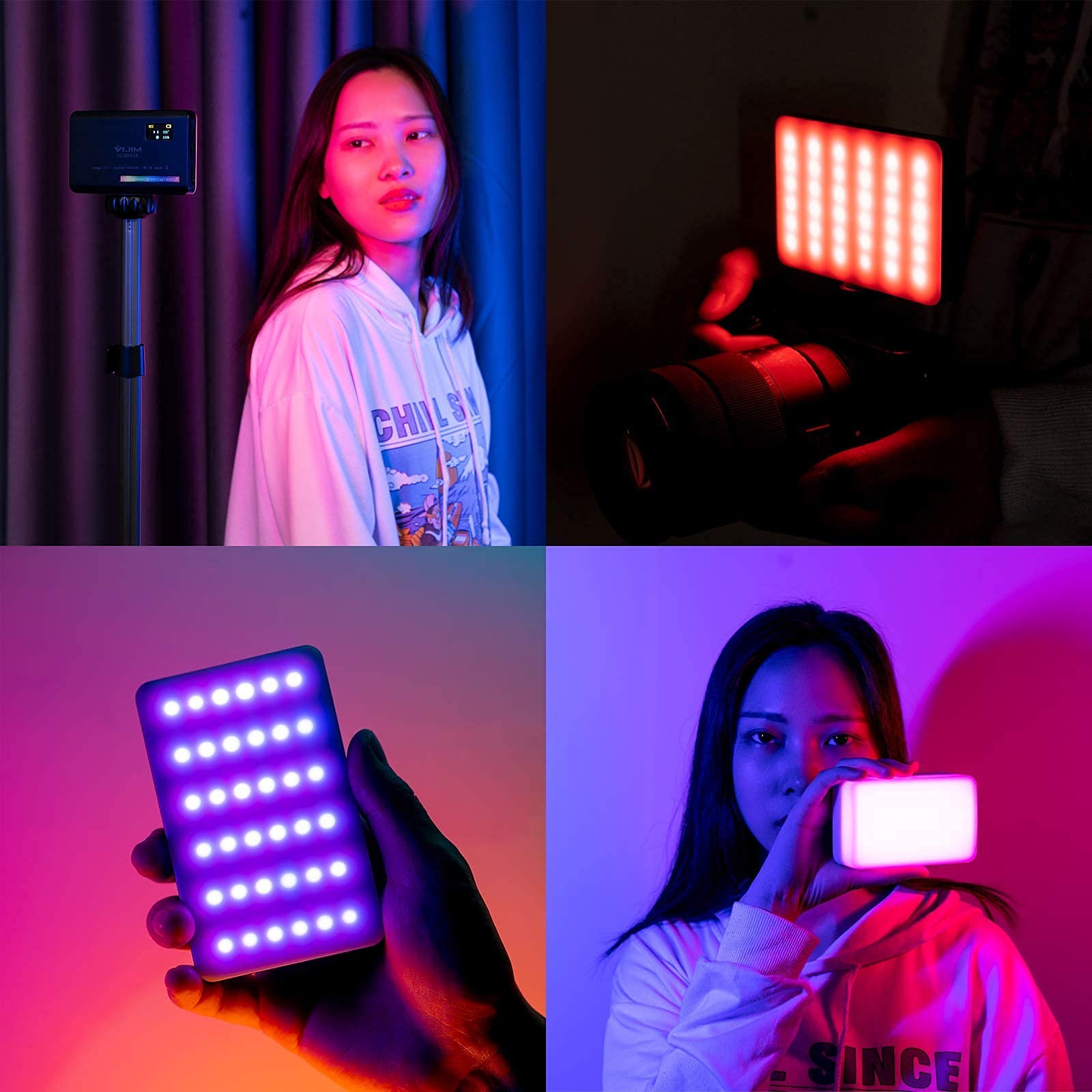 ULANZI ST-27 Universal Smartphone Tripod Mount with VIJIM VL120 RGB LED Light - Perfect for Vlogging, Live Streaming & Content Creation