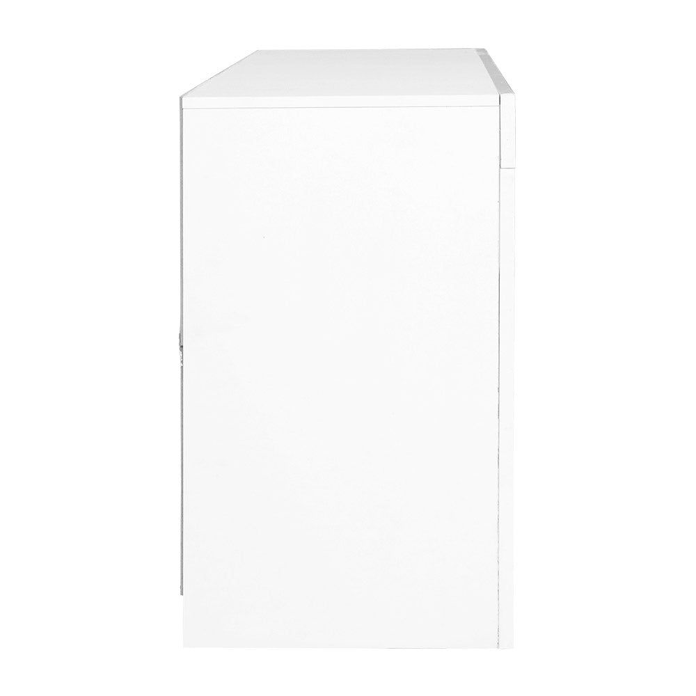 Artiss 160cm White Entertainment TV Stand with LED Lighting - Modern TV Cabinet for Living Room, Bedroom & Home Theater Setup