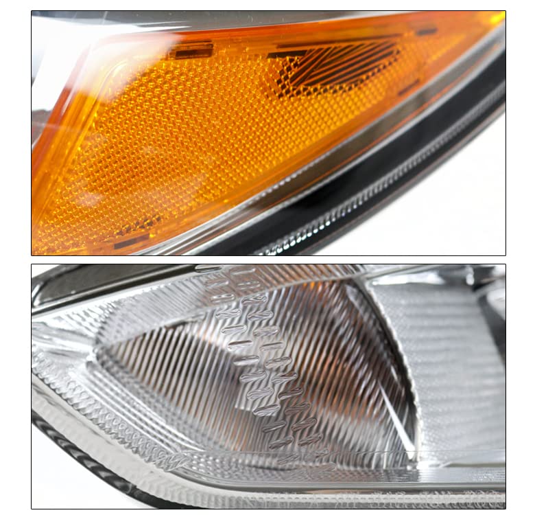 Replacement Chrome Headlights for 2015-2018 Ford Focus S/SE/ST - Durable LED Headlamps with Clear Lens - Perfect for Night Driving & Car Upgrades
