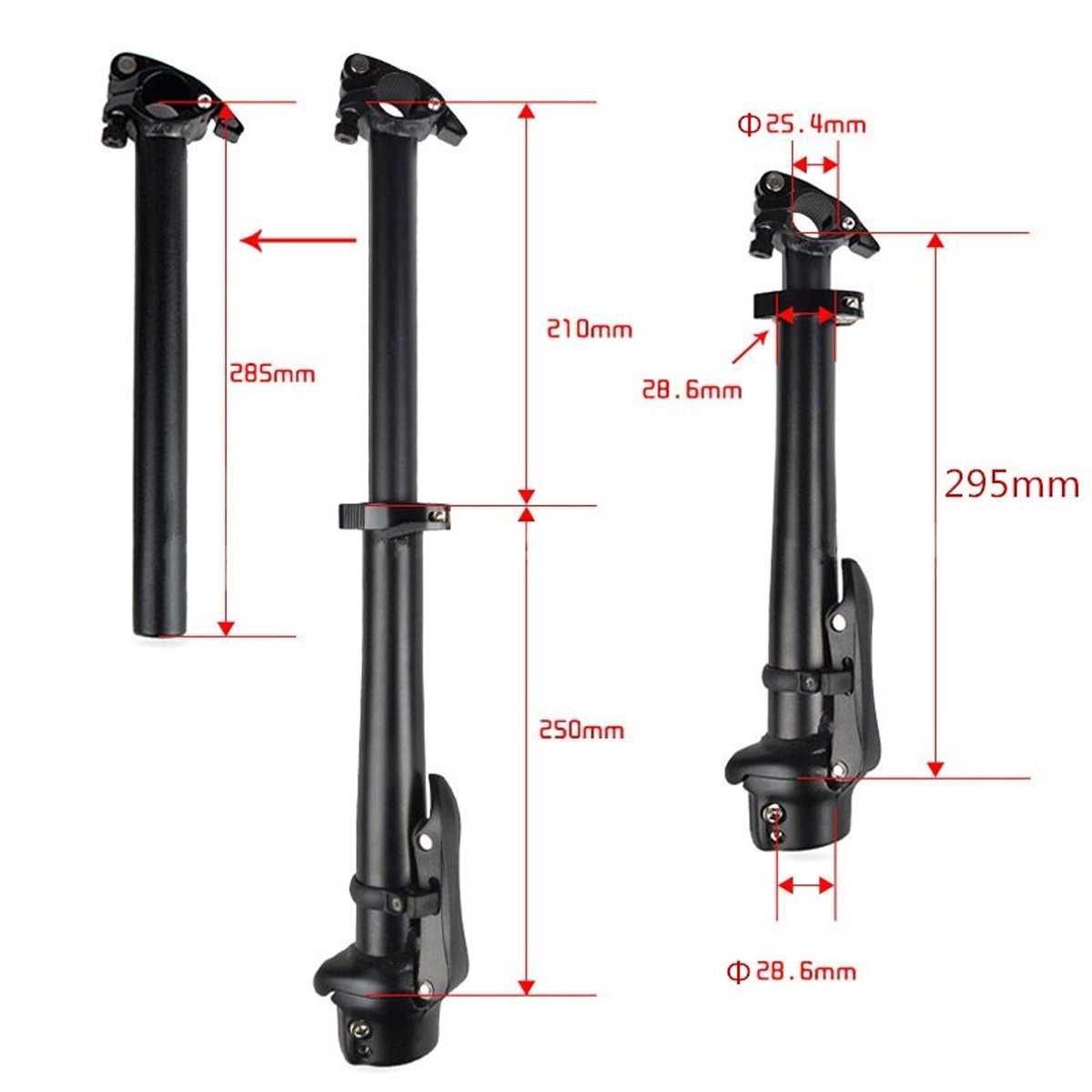 SENQI Quick-Release Aluminum Alloy Folding Bike Stem - Adjustable 25.4/28.6/460mm Bicycle Handlebar Post for Mountain & Road Bikes - Perfect for Commuting, Travel & Urban Cycling