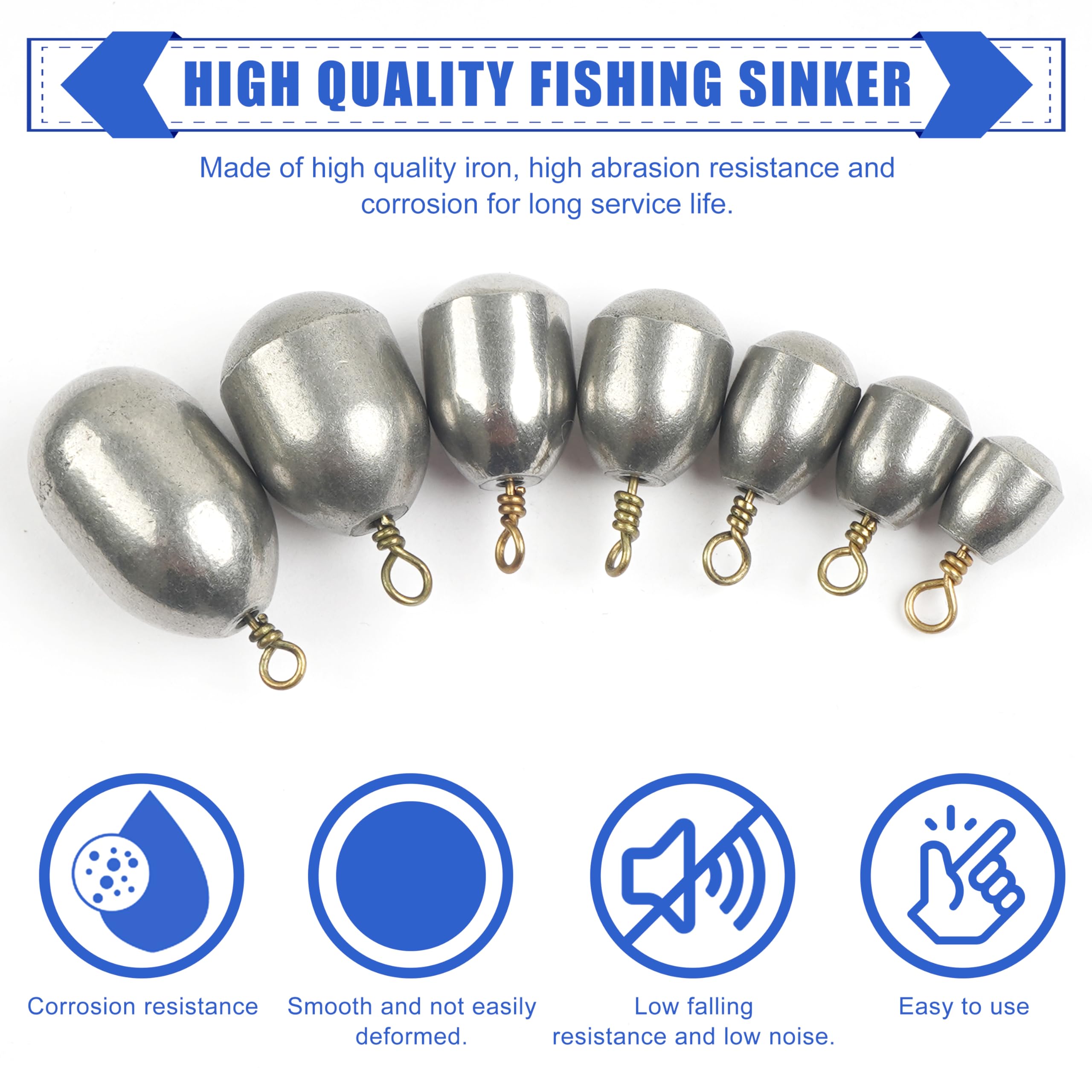 15/25pcs Bass Fishing Weights Sinkers - Steel Drop Shot Sinkers with Ring (1/8oz-1oz) for Saltwater & Freshwater Fishing - Perfect for Casting, Bottom Fishing & Drop Shot Techniques