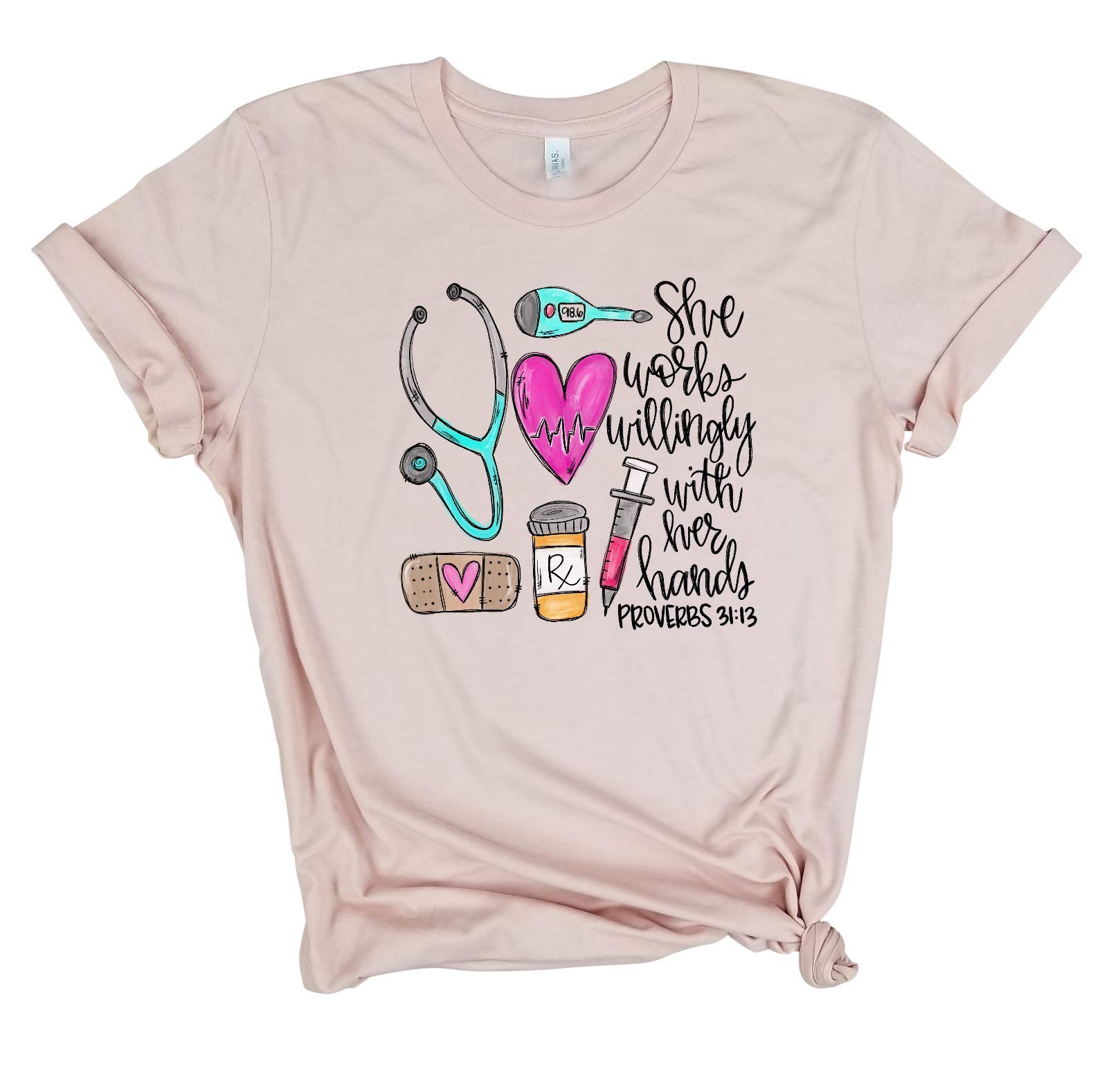 Nursing School Shirt - Bible Verse Nurse Gift Tee for Work & Appreciation
