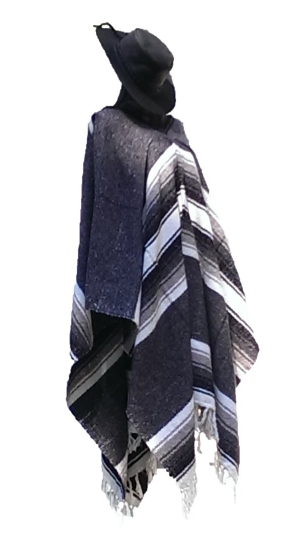 Clint Eastwood Style Western Cowboy Hat & Grey Poncho Set - Authentic Sharpshooter Costume for Halloween, Cosplay, and Western Themed Parties