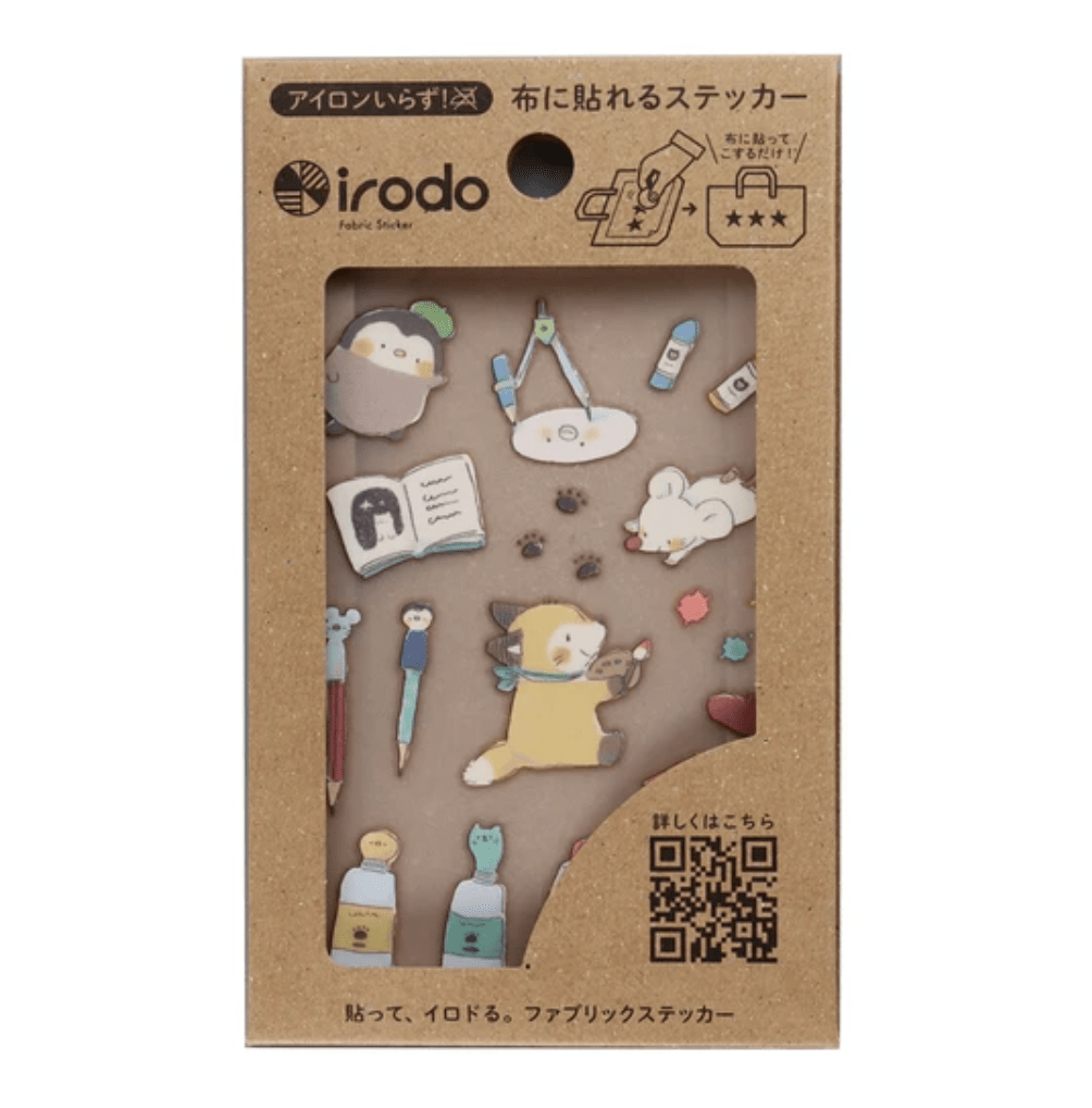 Cute Fabric Sticker Set for DIY Crafts, Scrapbooking & Journaling - Colorful irodo Stickers for Kids, Planners & Home Decor