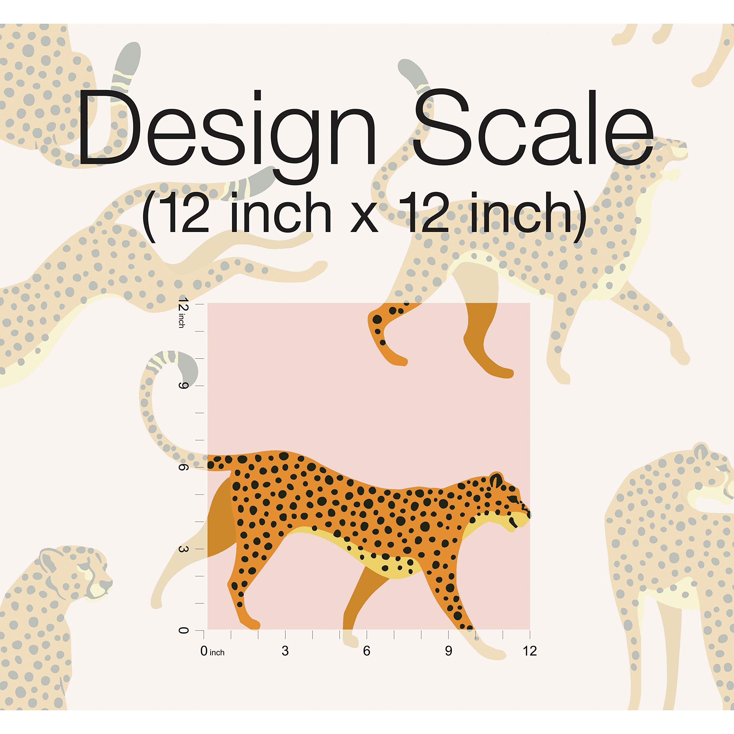 RoomMates Cheetah Print Peel and Stick Wallpaper - Self-Adhesive Removable Wall Decal for Bedroom, Nursery, Dorm & Home Decor