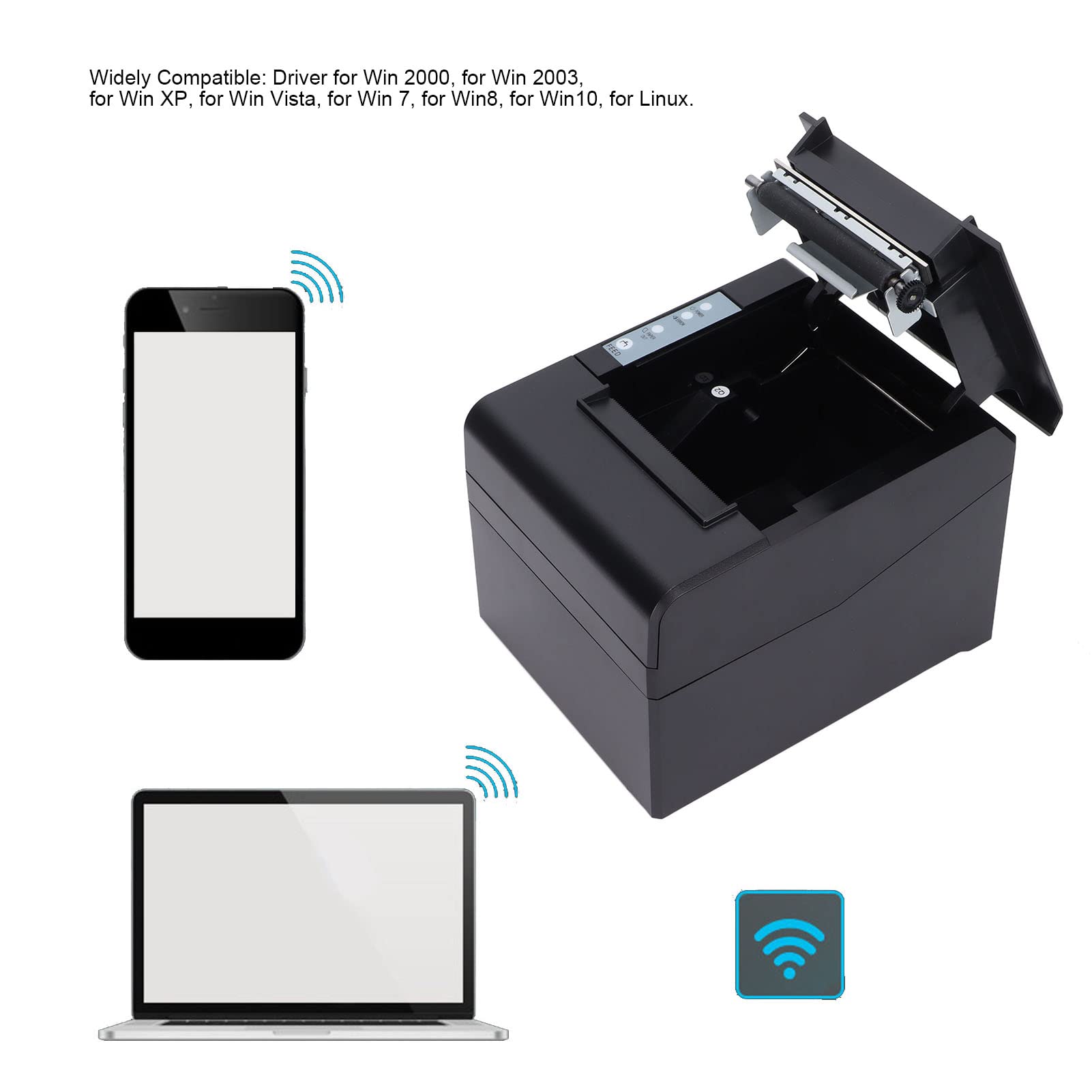 EXCLUZO USB Label Printer - Low Power Consumption, High Resolution, Portable Direct Thermal Label Printer for Shops & Kitchen - Clear Printing for Barcode, Shipping & Organization Labels (Ideal for Retail, Warehouses & Home Use)