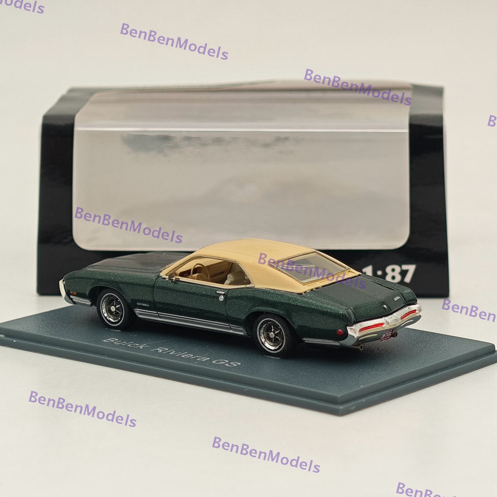 1/87 NEO SCALE MODELS Buick Riviera GS Resin Diecast Car - Limited Edition Collectible Green - Perfect for Model Car Displays, Collector Showcases & Vintage Auto Enthusiasts