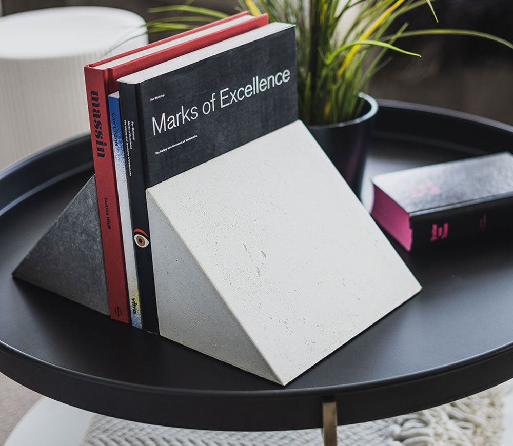 Book Wedgie El Uno Concrete Book Rest - Durable Book Holder for Reading, Studying & Display - Perfect for Bookshelves, Desks & Home Decor