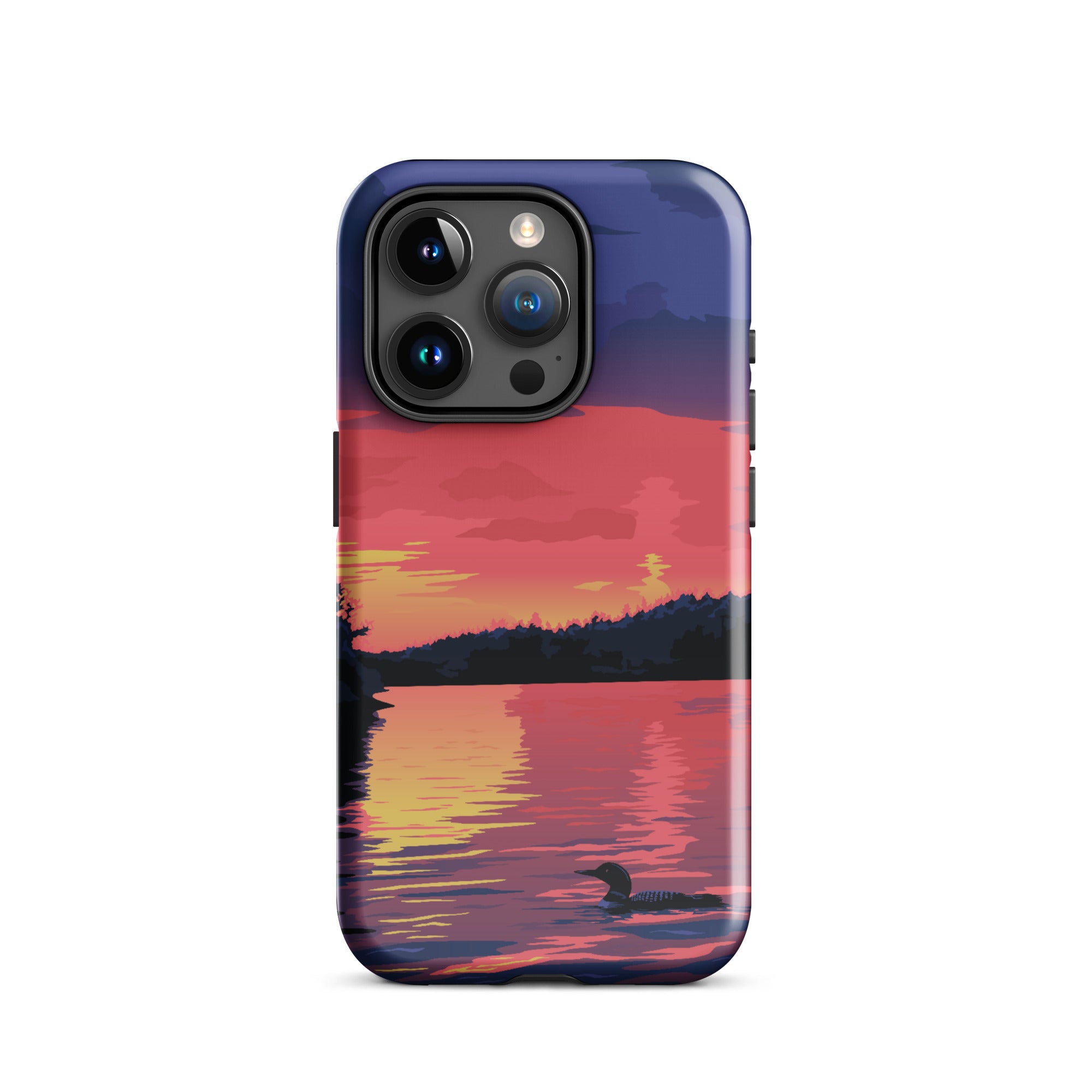 Premium iPhone Protective Case with Sunset Loon Design - Shockproof & Scratch-Resistant Cover for iPhone [Models] | Perfect for Outdoor Adventures, Travel & Daily Protection