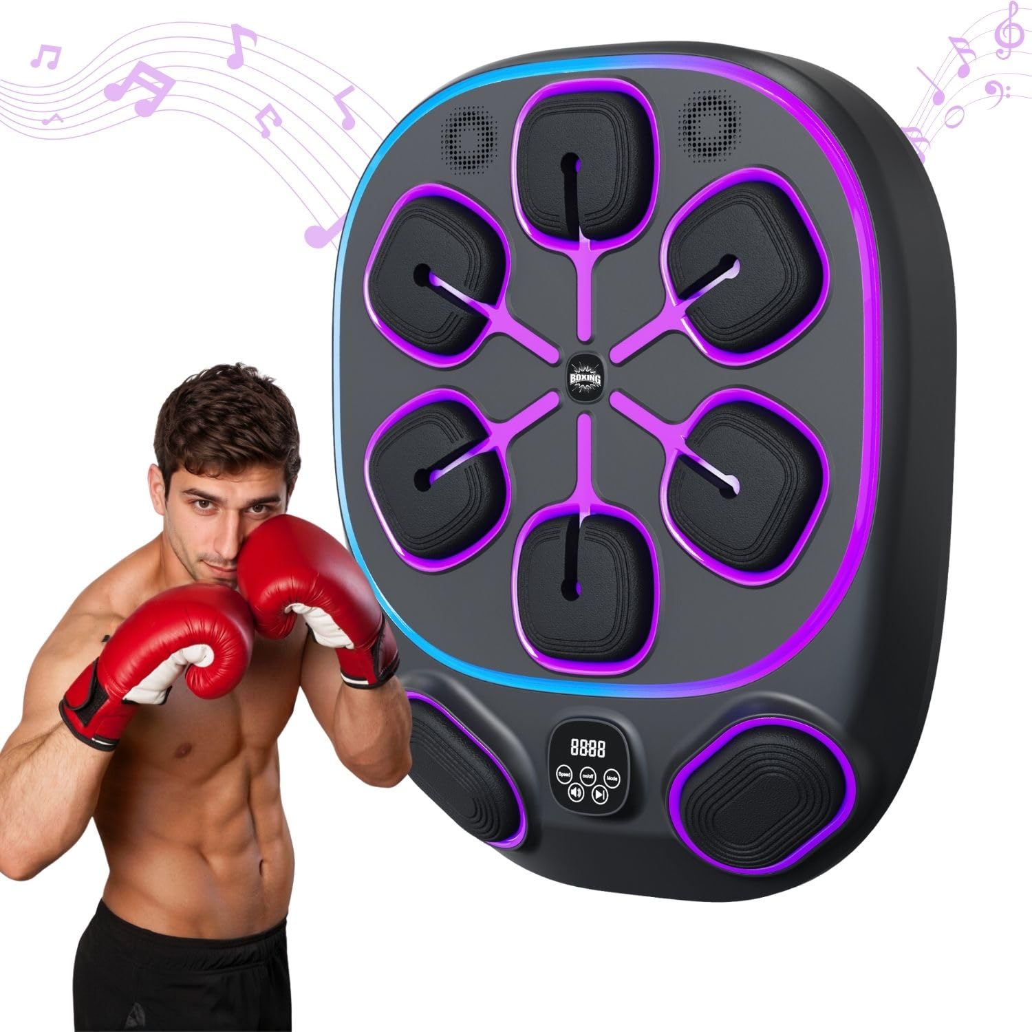 2025 Music Boxing Machine for Adults & Kids - Punching Bag with Gloves, Wall Mount Beat Training Equipment - Perfect for Home Gym, Boxing Workouts & Stress Relief