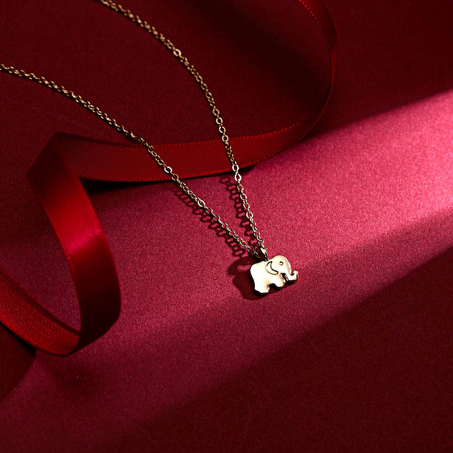 Lucky Elephant Necklace for Women - Birthday & Christmas Gift for Daughter, Sister, Friend - with Message Card for Special Occasions