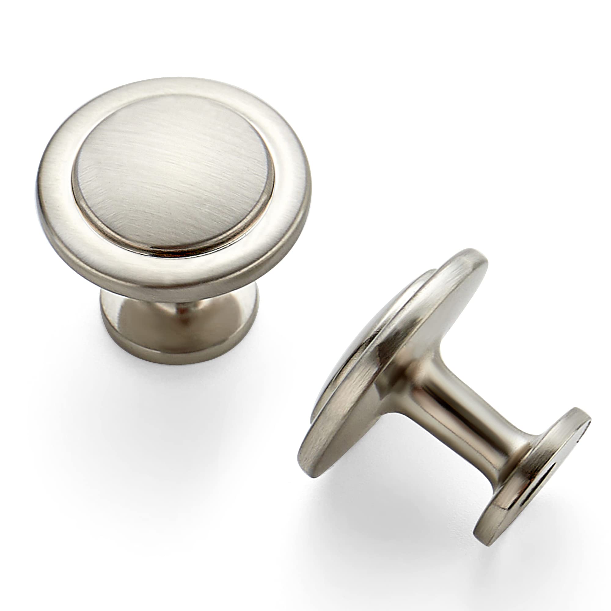 Ravinte 5 Pack Brushed Nickel Cabinet Pulls - 1-1/4 Inch Kitchen Cabinet Knobs & Drawer Handles for Dresser, Cabinets & Furniture (Perfect for Kitchen Remodeling & Bedroom Furniture Upgrade)