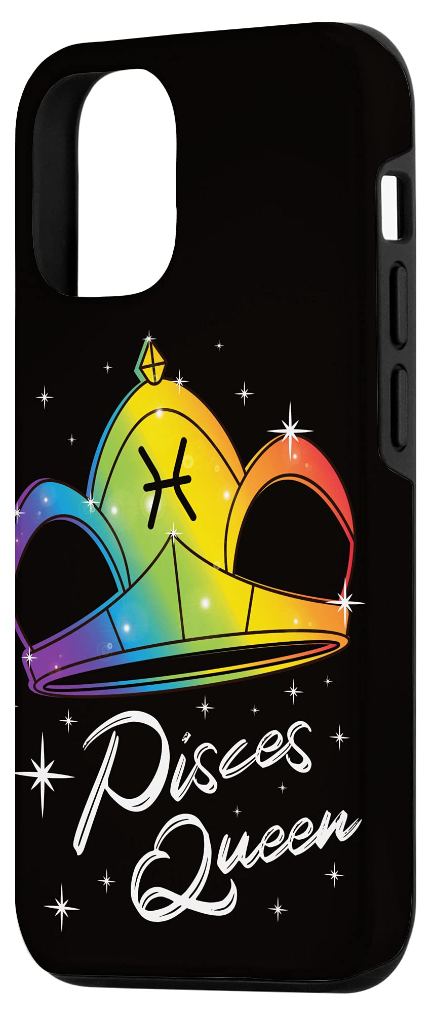 iPhone 12/12 Pro LGBTQ Rainbow Flag Case - Zodiac Pisces Queen Design with Gay Pride Crown | Perfect for Pride Month, LGBTQ Events & Daily Protection