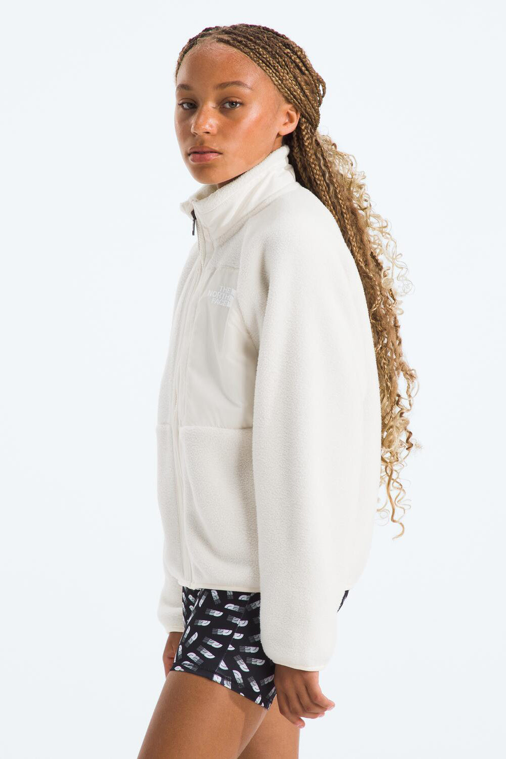 The North Face Yumiori Fleece Jacket for Girls - Soft & Warm White Dune Outerwear for School, Hiking & Outdoor Adventures