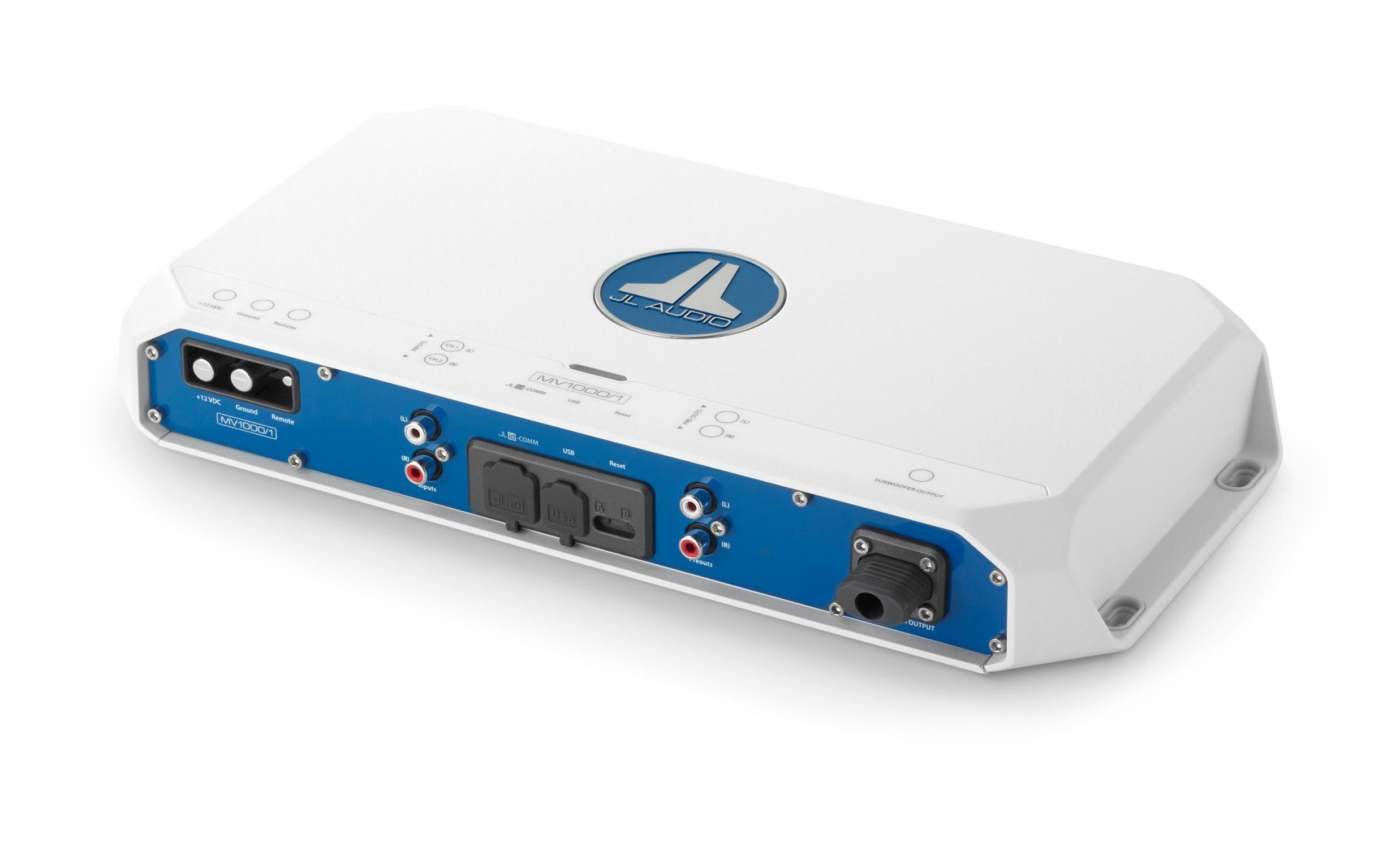 JL Audio MV1000/1 Monoblock Class D Marine Subwoofer Amplifier - 1000W RMS Power, Waterproof Design for Boats & Marine Audio Systems - Perfect for Bass Enhancement on Yachts, Speedboats & Outdoor Watercraft