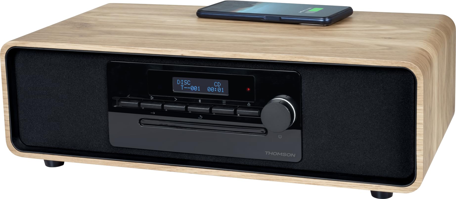 Thomson MIC300IDABBT Bluetooth Micro System with Digital DAB Radio, CD Player, USB Port & Wireless Charging - Perfect for Home, Office, and Small Spaces